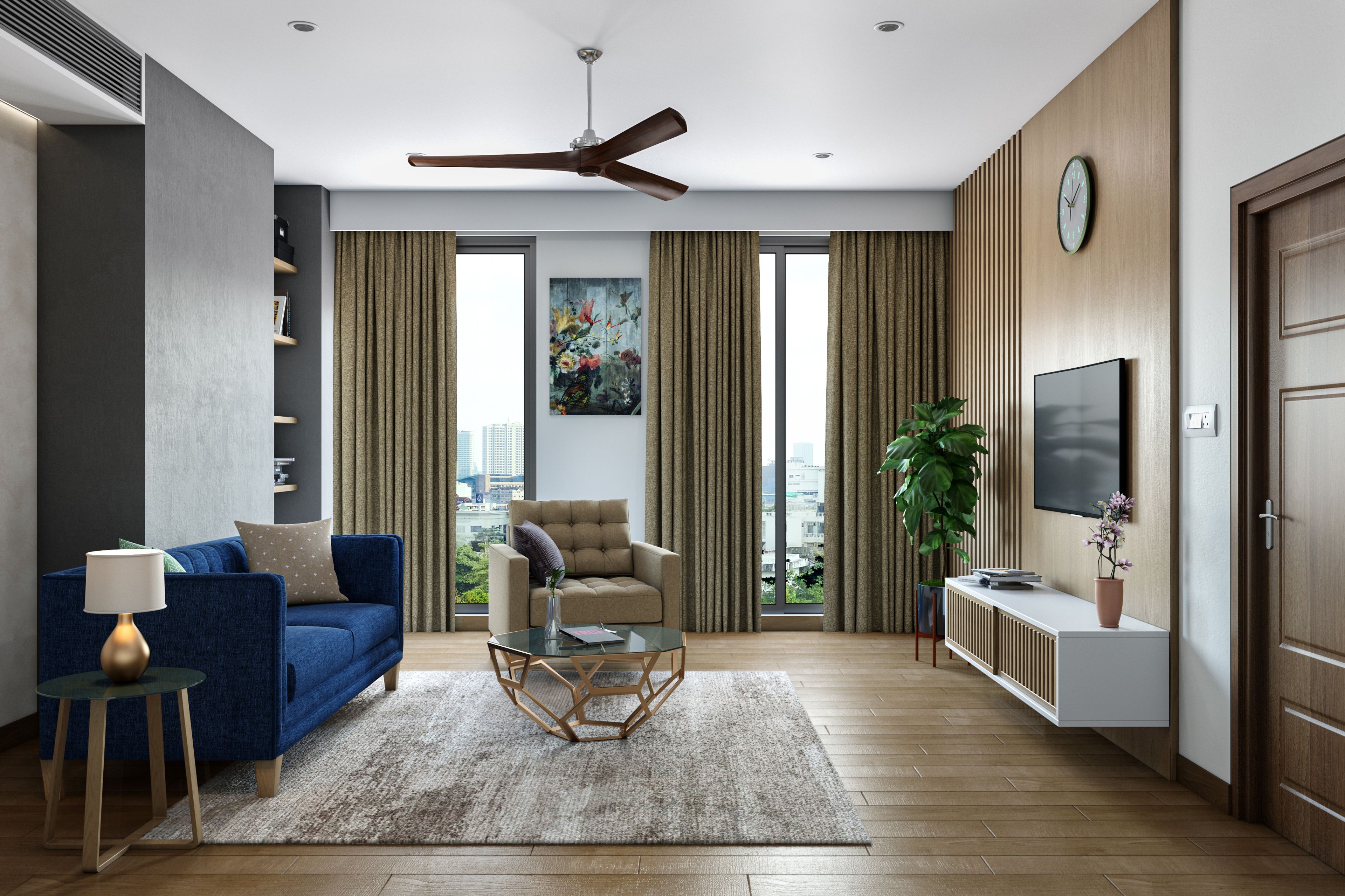 Spacious Modern Style Convenient Living Room Design