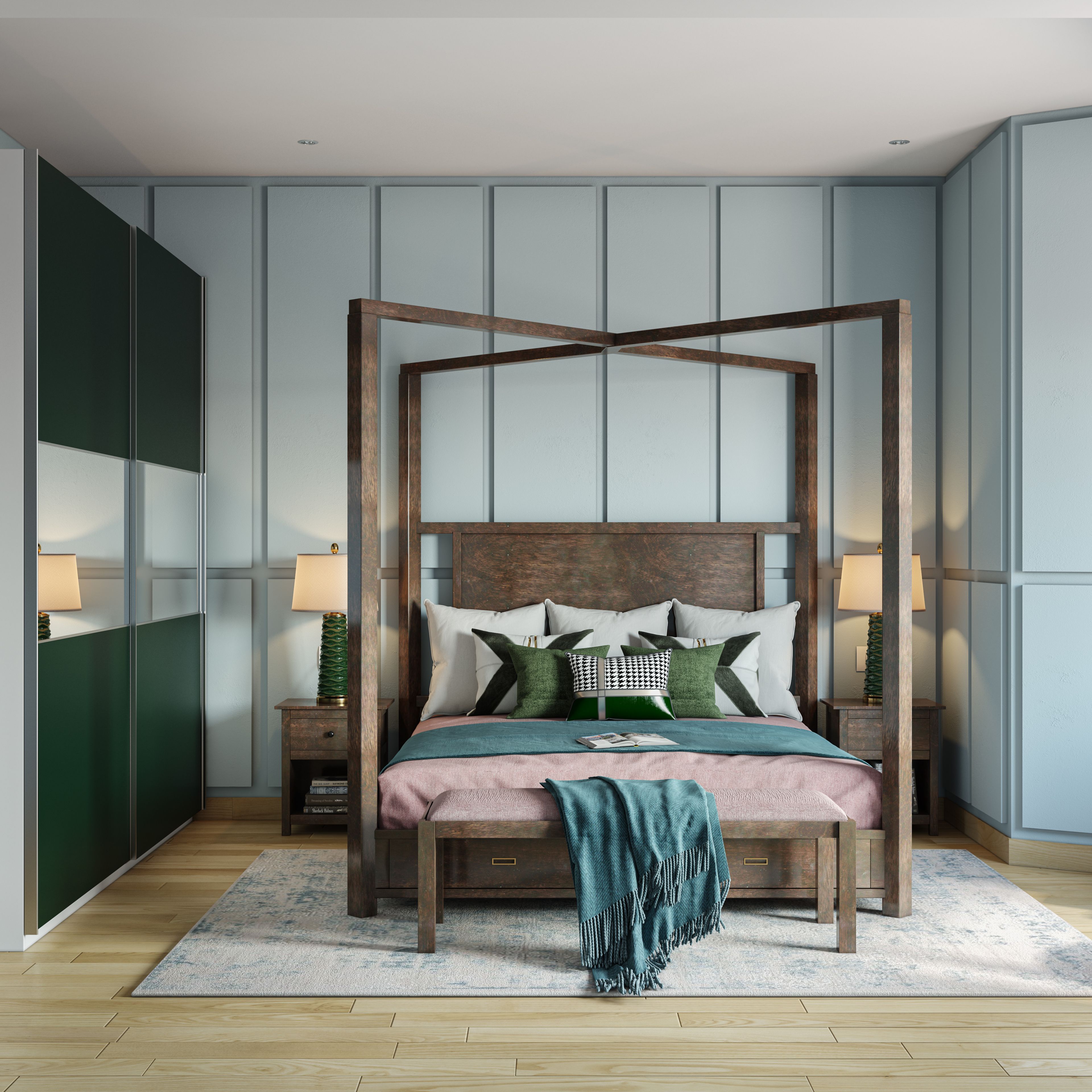 Modern Style Spacious Convenient Master Bedroom Design