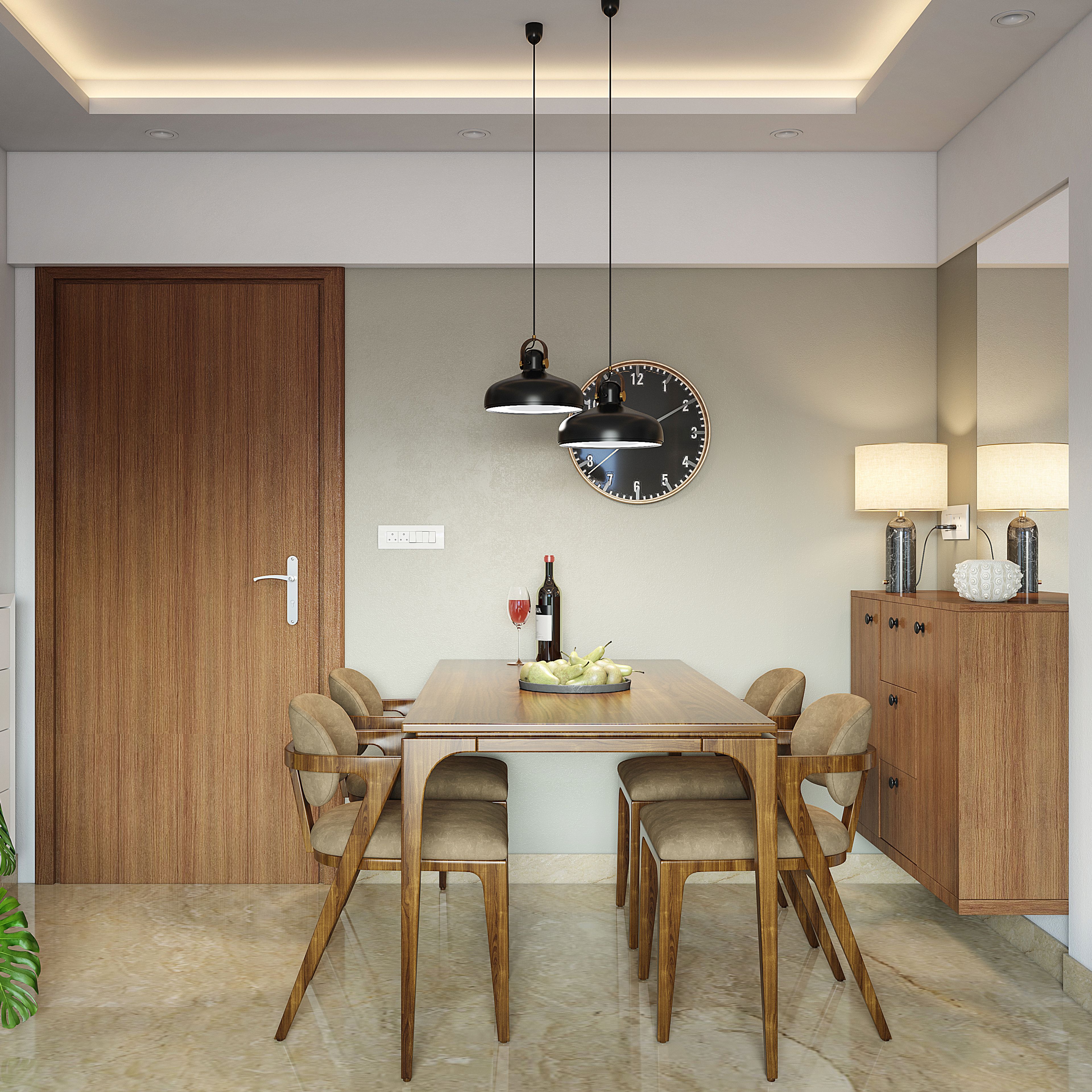 Wooden Dining Room - Livspace