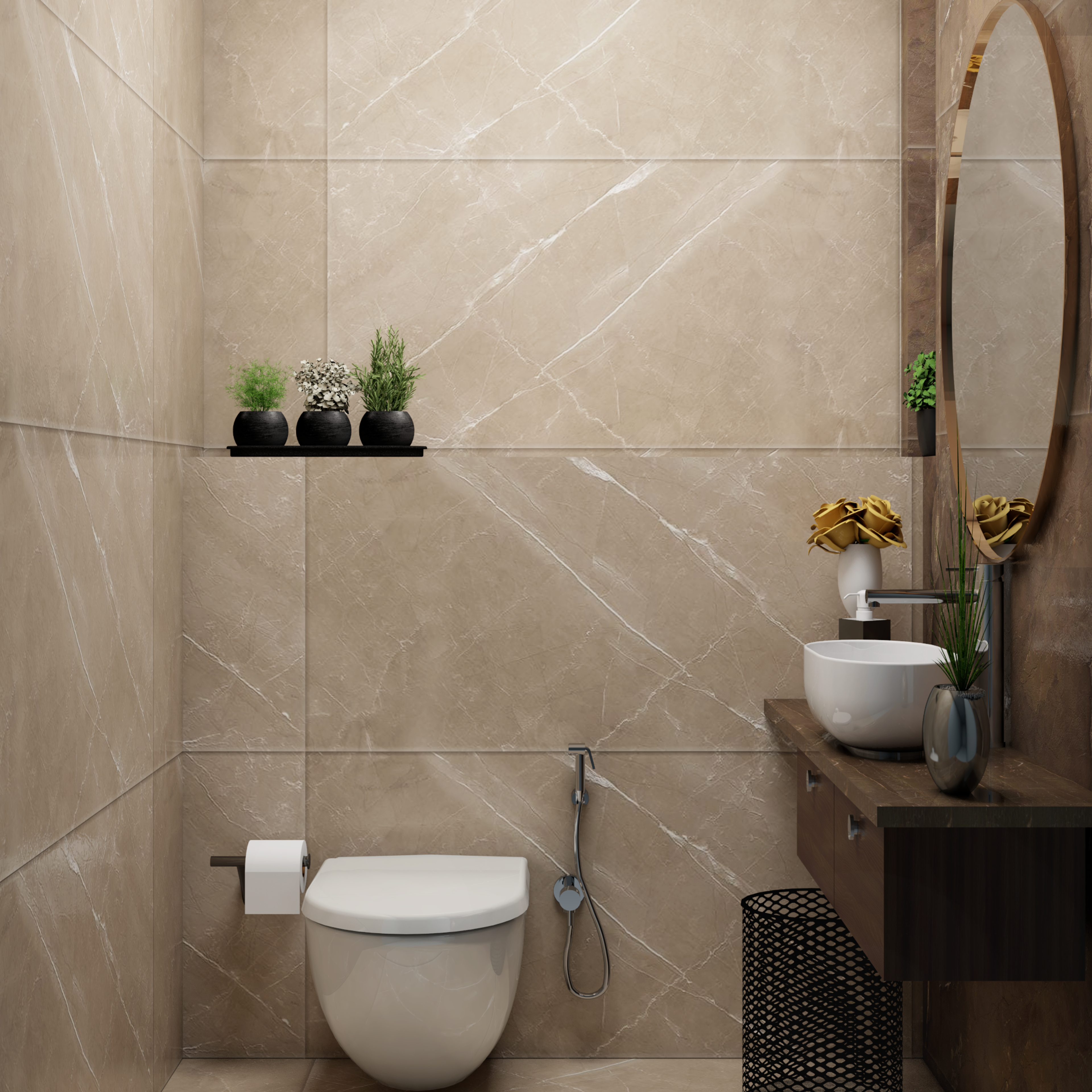 Modern Bathroom Styled For Convenience & Low Maintenance - Livspace