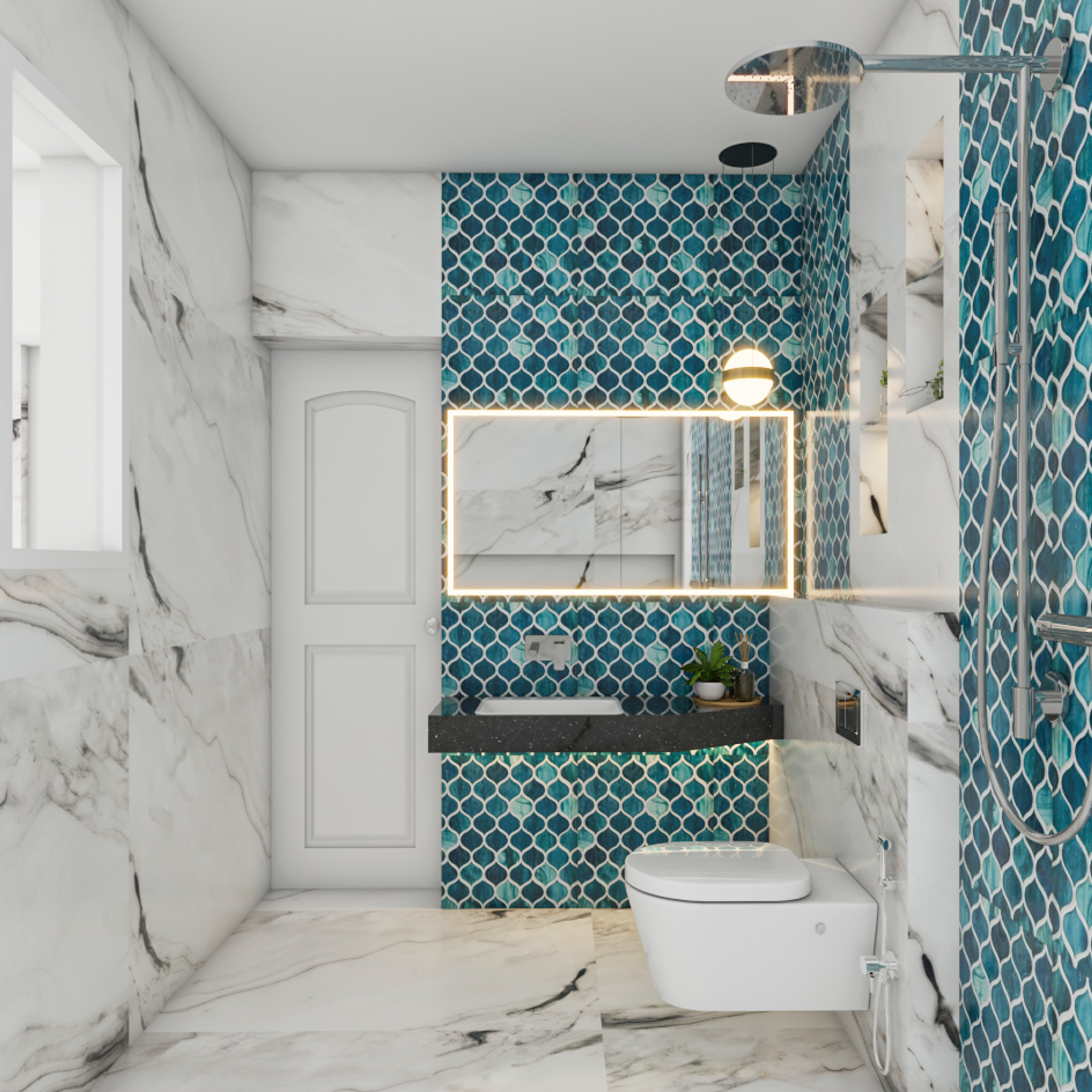 Modern Spacious Bathroom Design For Rental Homes - Livspace