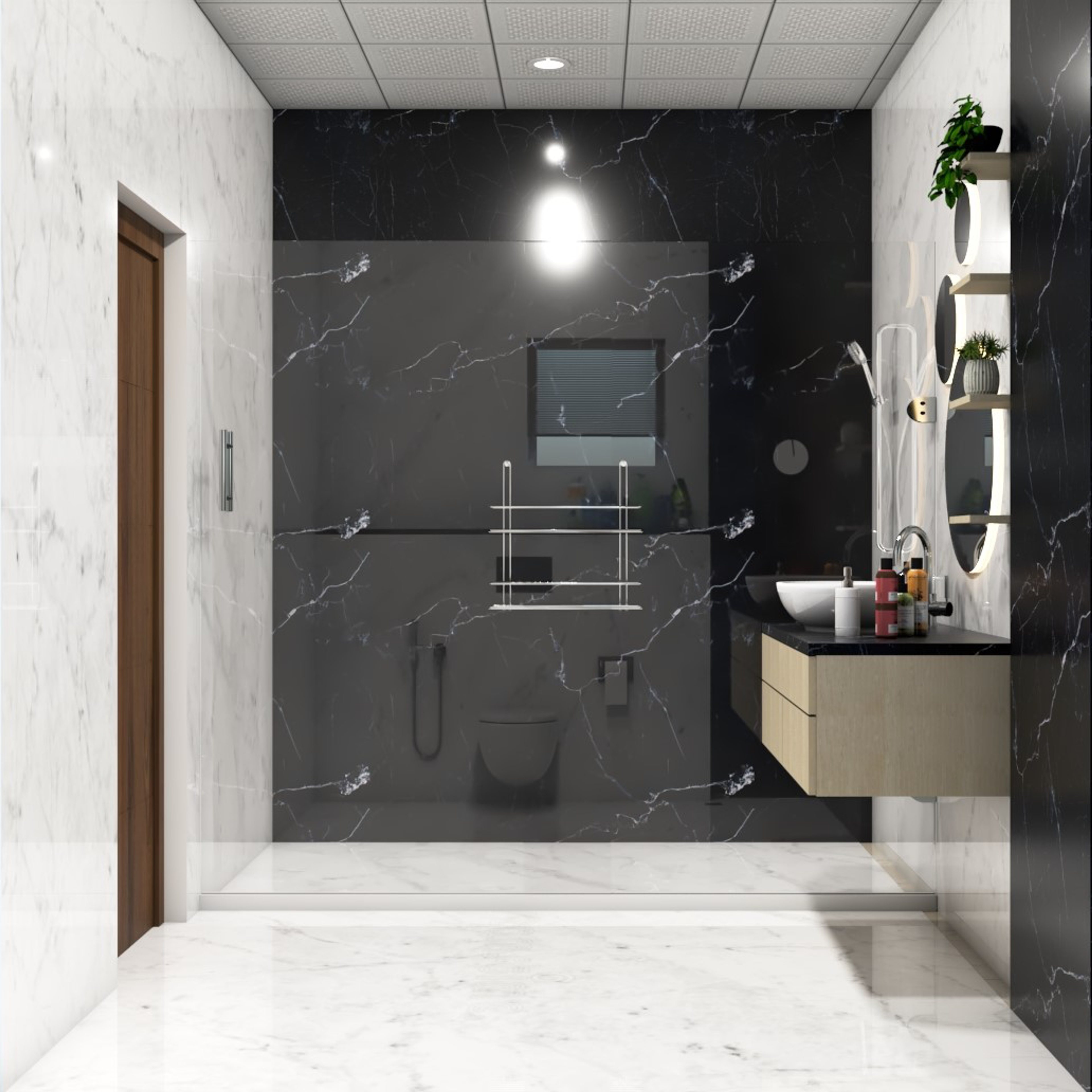 Huge Bathroom With Contemporary Interiors - Livspace