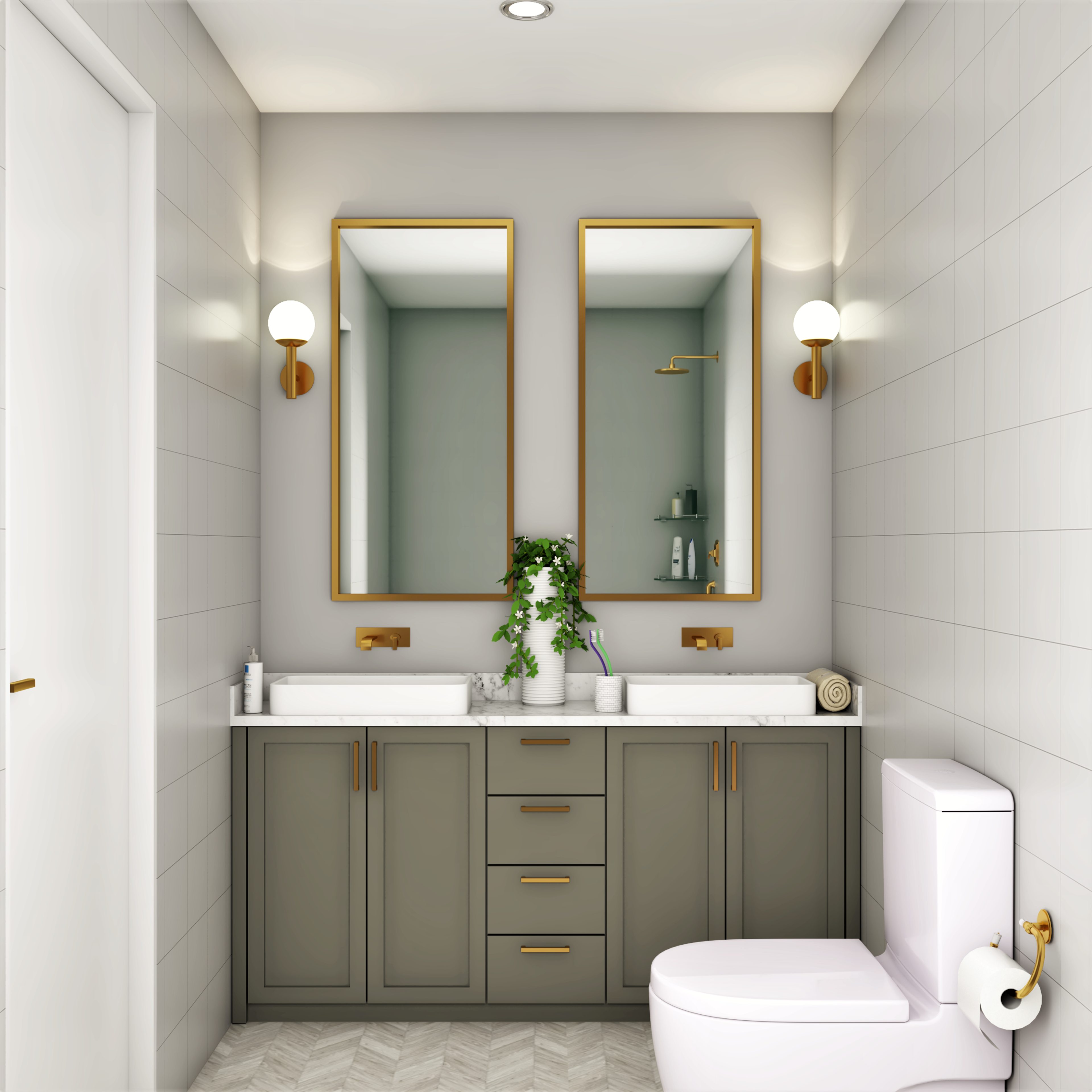 Classic Bathroom Design With Spacious Layout