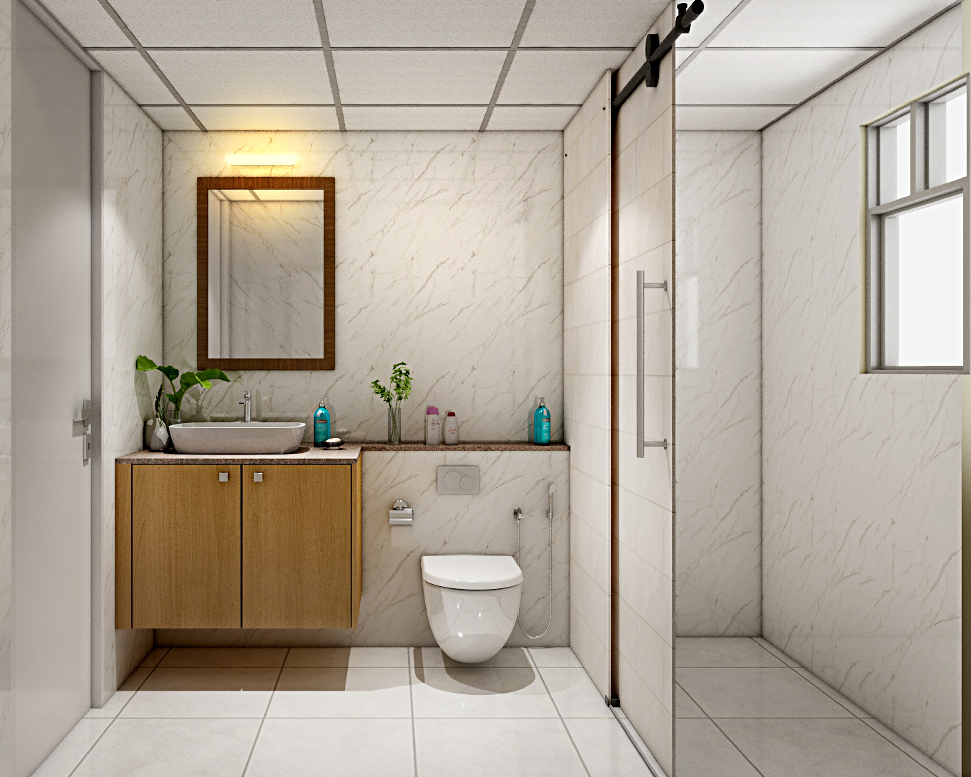 Monochromatic White Bathroom