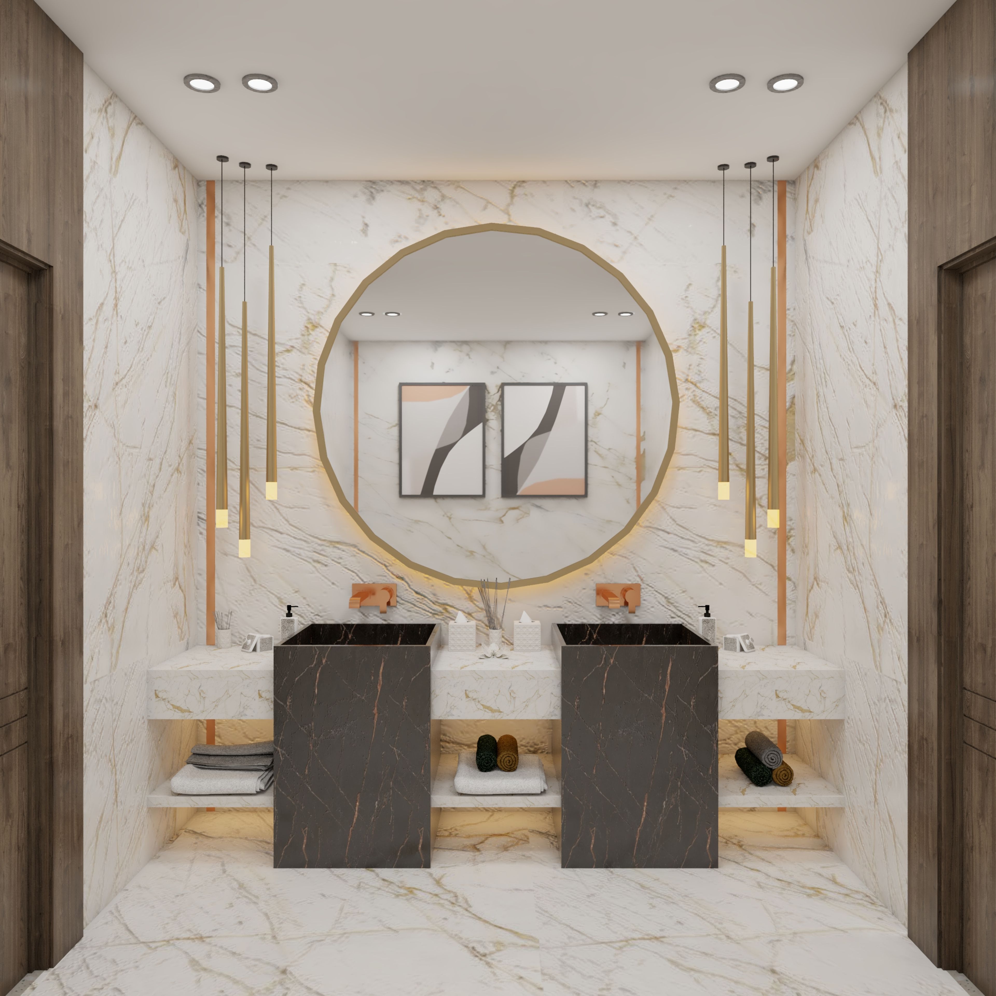 Spacious Bathrooom Design With Shower Area