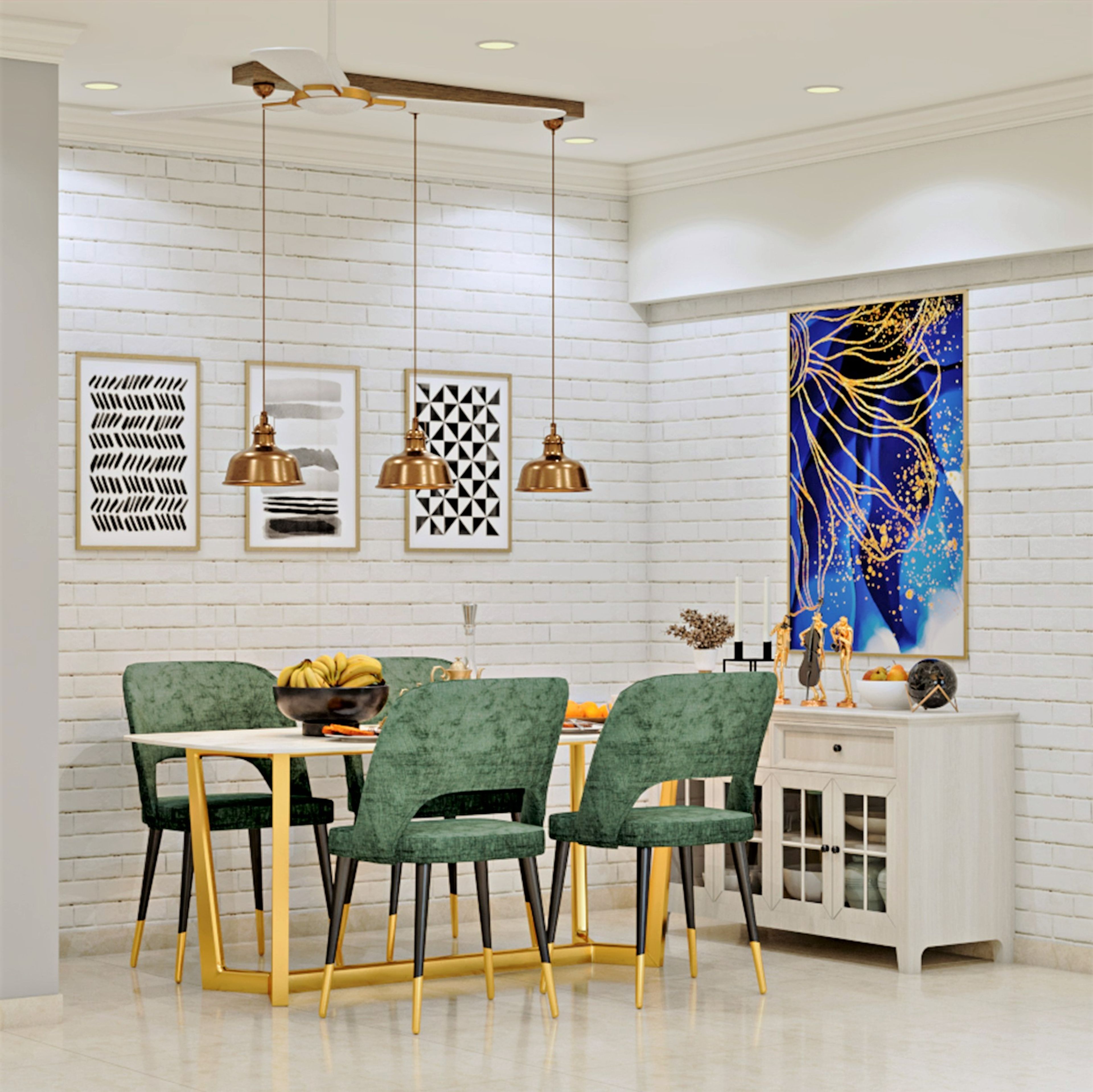 Compact Dining Fancy Room Design With Contemporary Interiors - Livspace