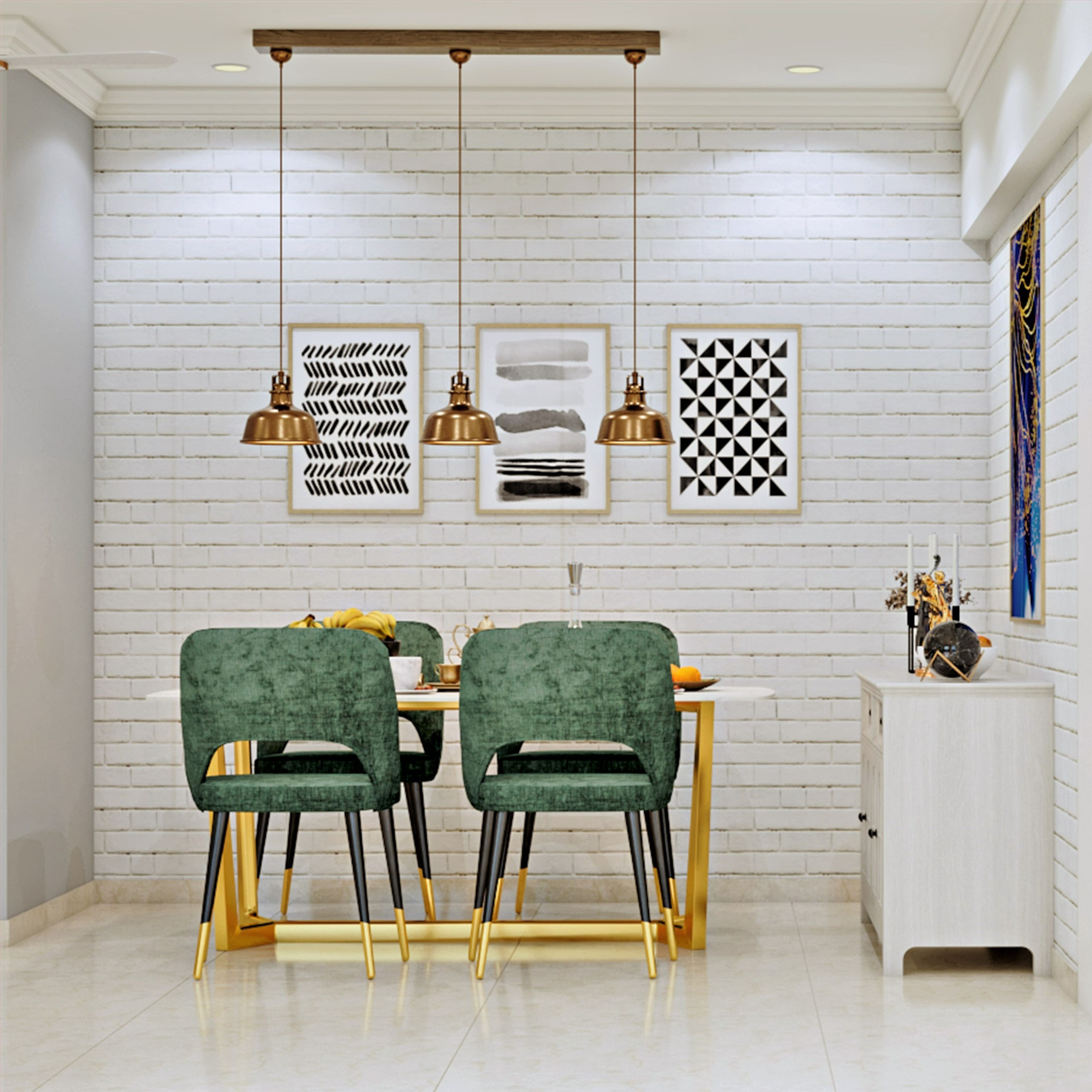 Compact Dining Fancy Room Design With Contemporary Interiors - Livspace