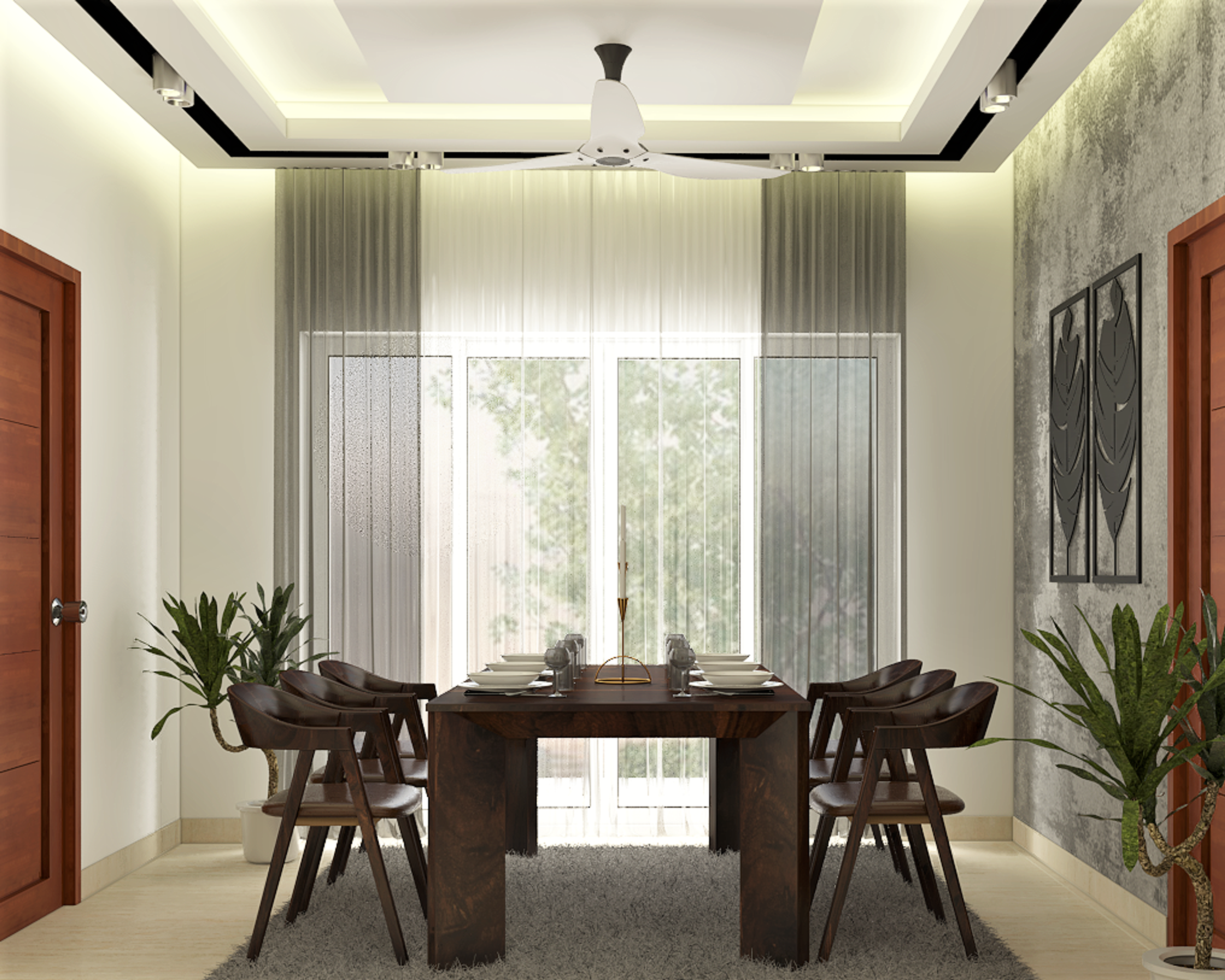 Modern Spacious Dining Room For Big Families & Rental Homes - Livspace