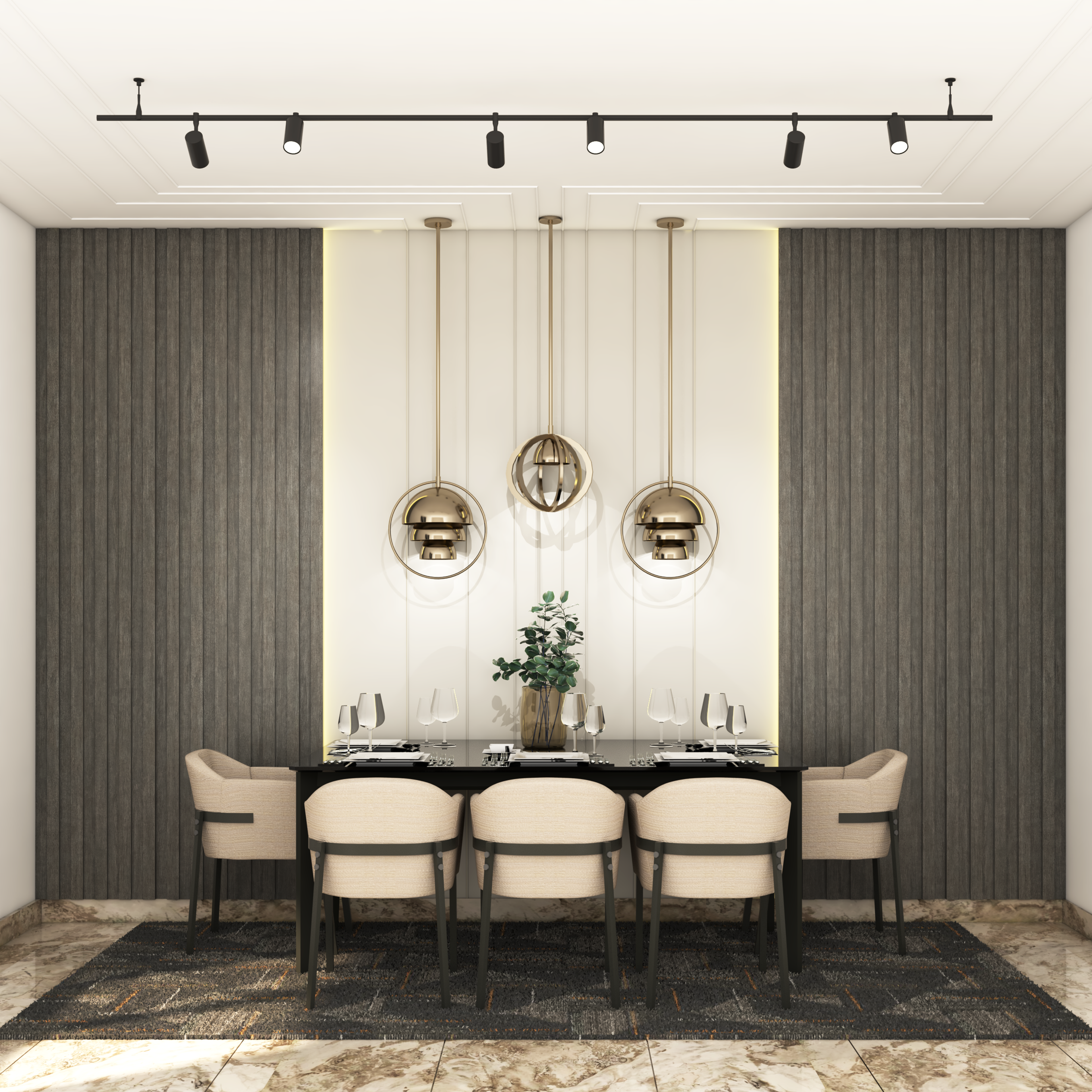 Beautiful Dining Room With Compact Contemporary Interiors - Livspace