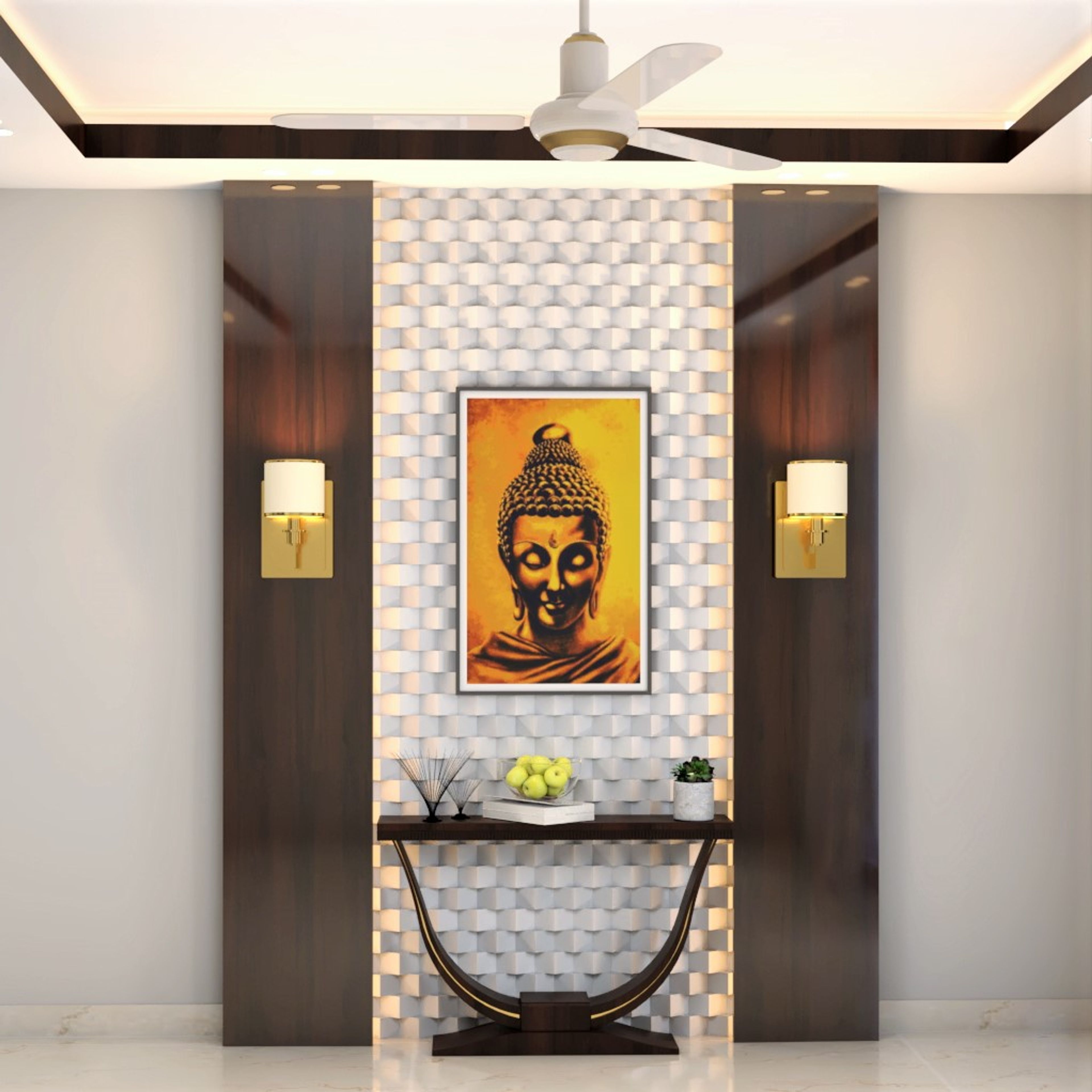 Spacious Foyer with Buddha - Livspace