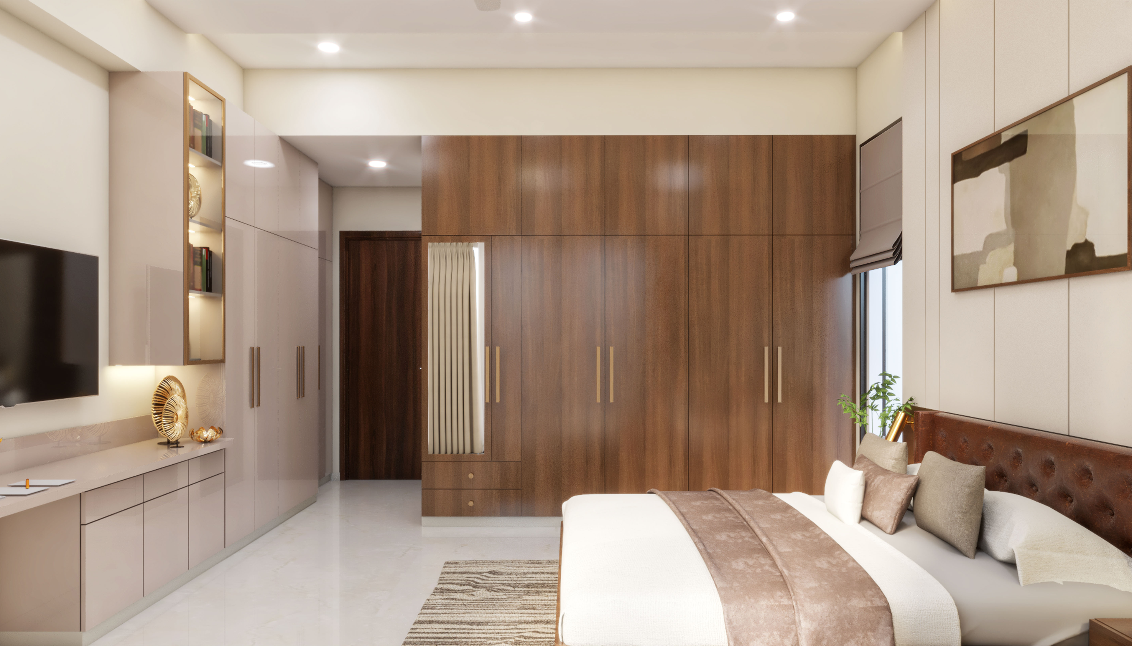 Multifunctional Modern Bedroom  For Guests - Livspace