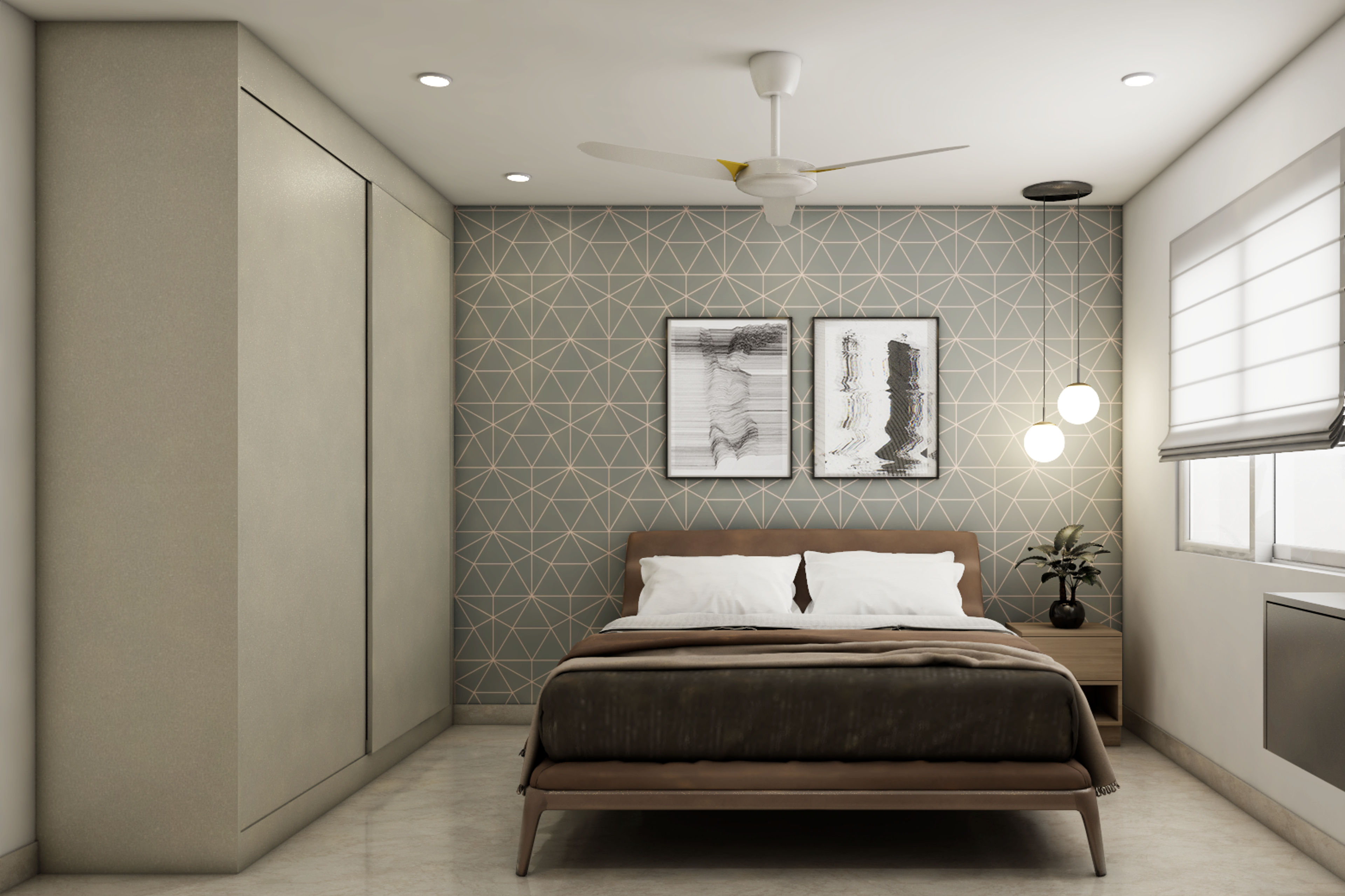 Modern Room For Guest With Grey Interiors