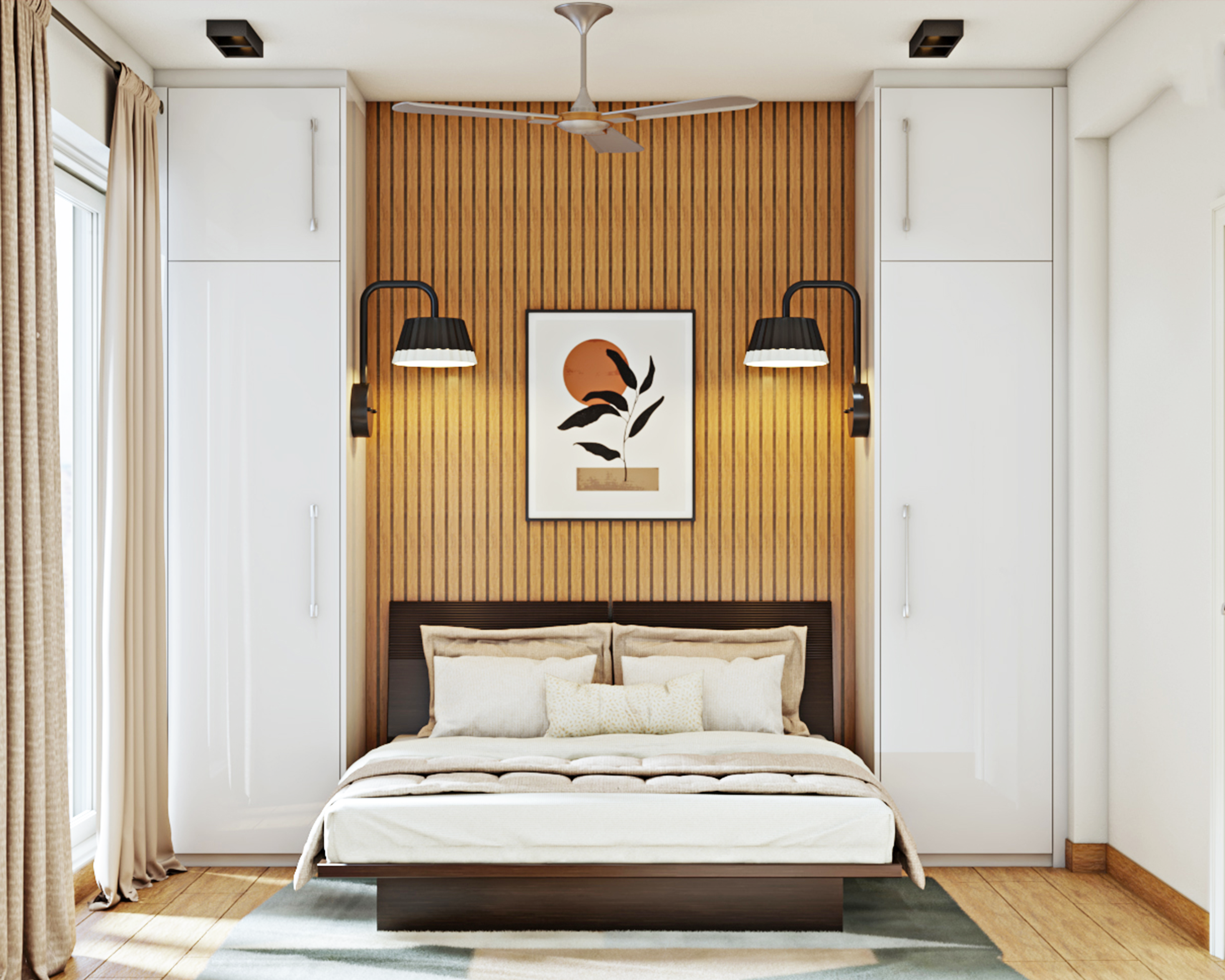 Modern Compact Guest Room With Vibrant Interiors