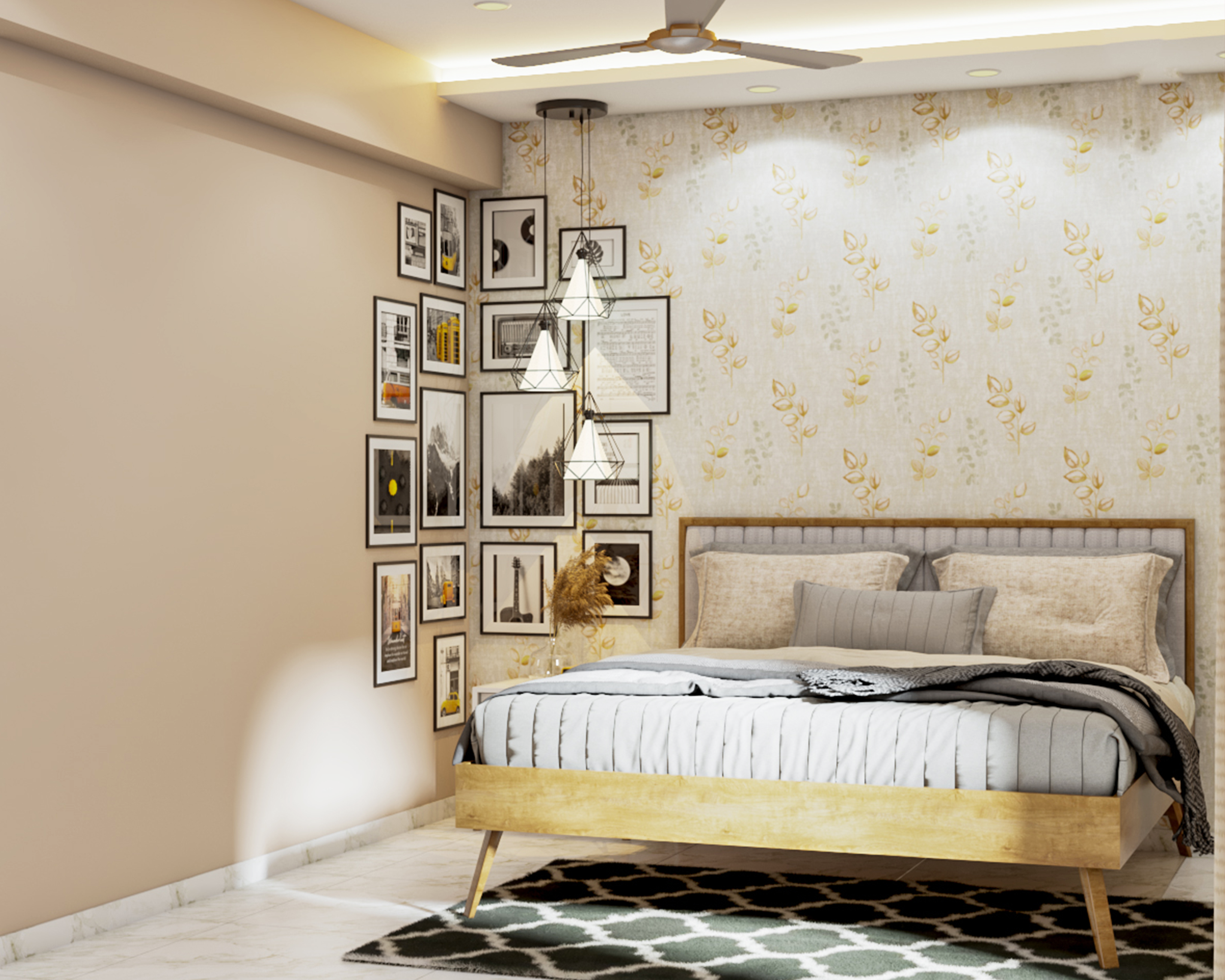 Modern Easy To Maintain Guest Room With Floral Interiors - Livspace