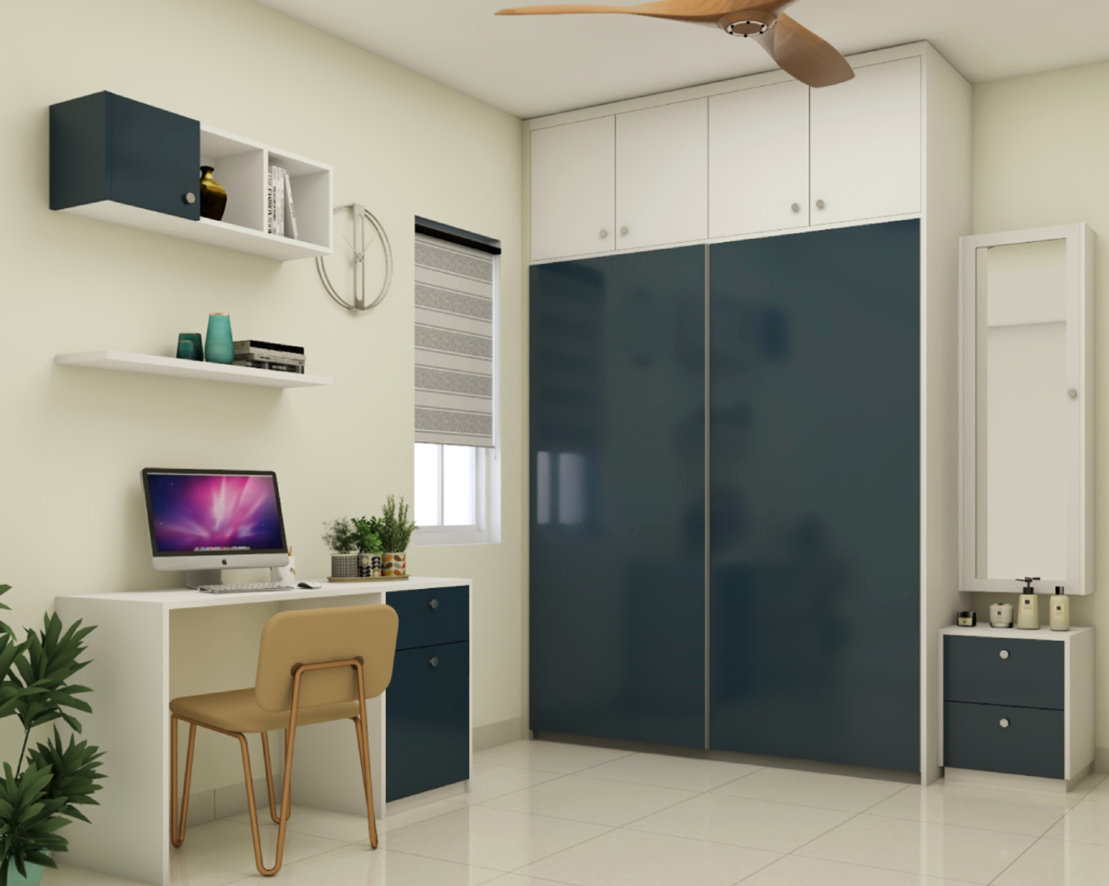 Modern Guest Room Design WIth Office Setup - Livspace