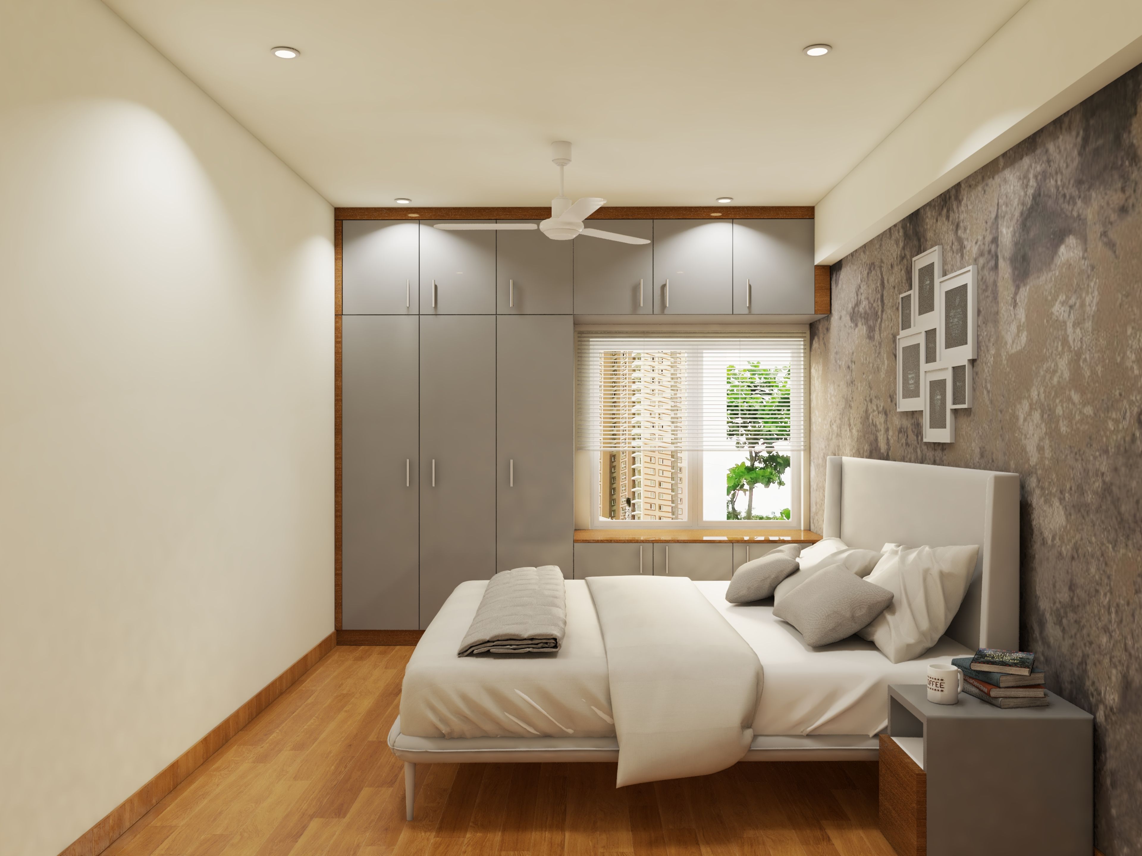 Modern Spacious Guest Room With Wooden Flooring