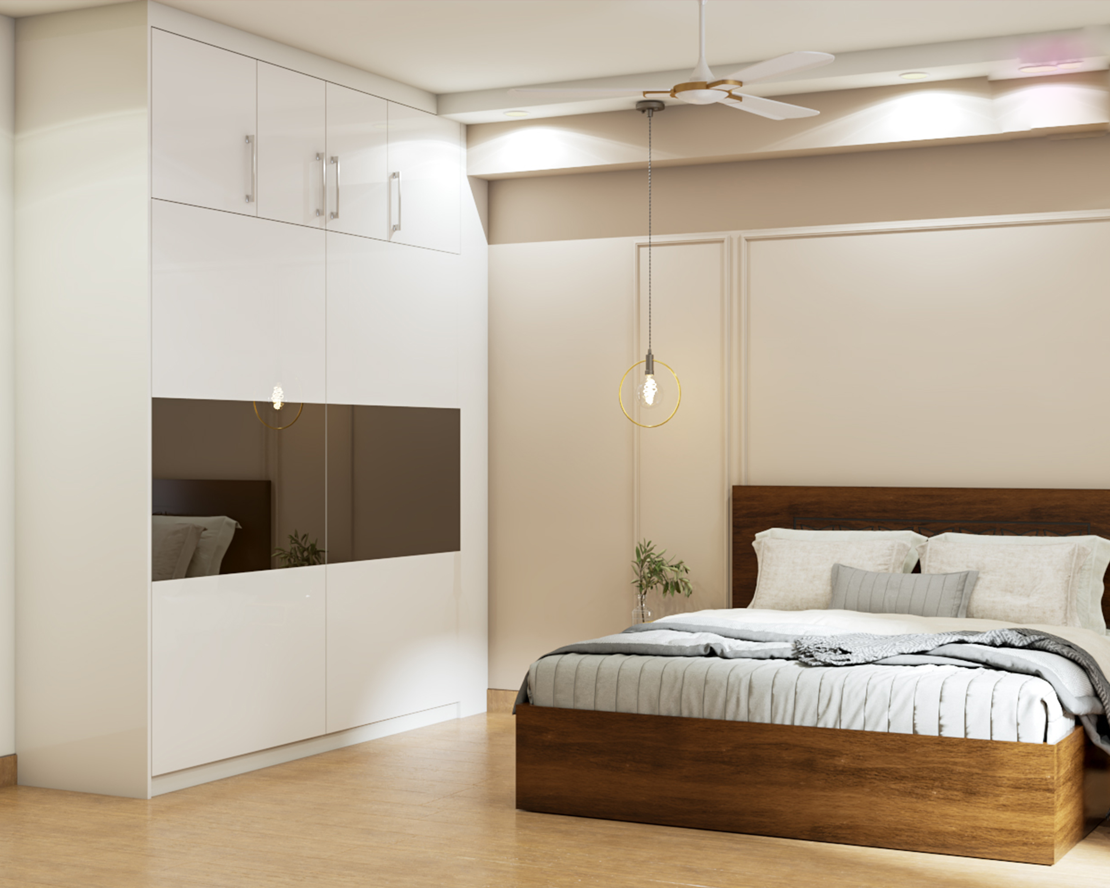 Modern Guest Room Designed With Wooden Flooring
