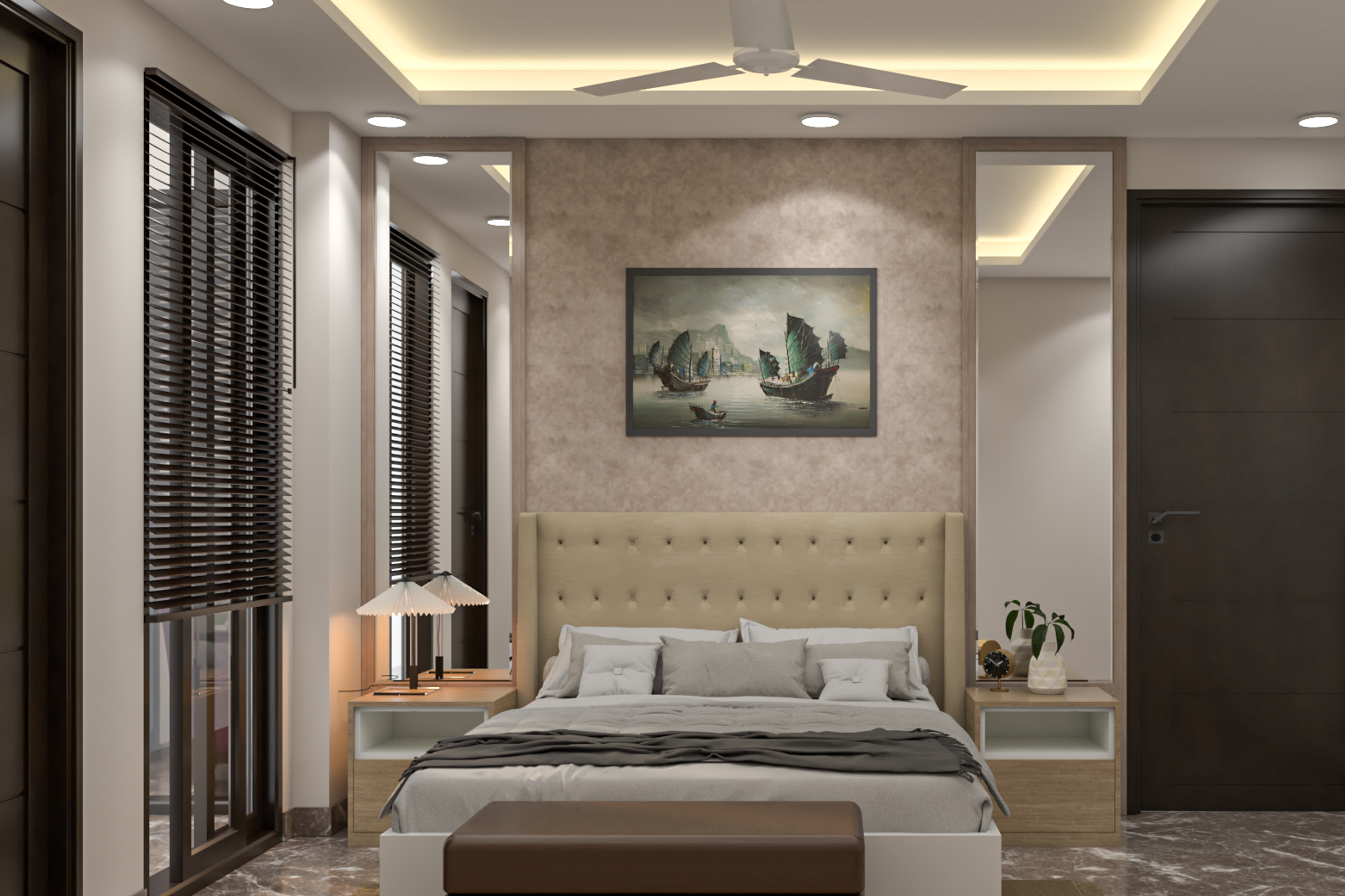 Modern Spacious Guest Room WIth Subtle Interiors