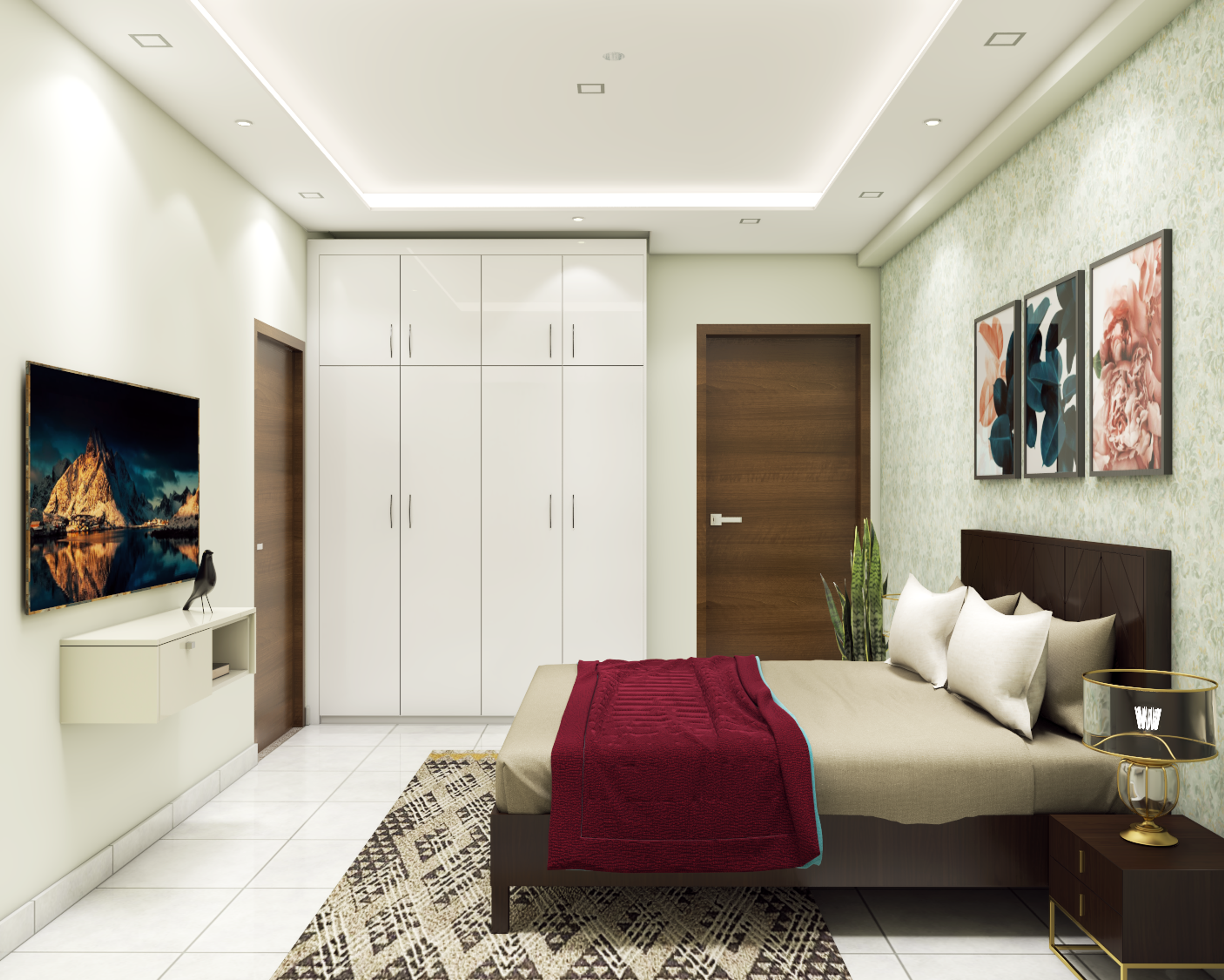 Modern-Earthy Toned Guest Room Interior Design Ideas