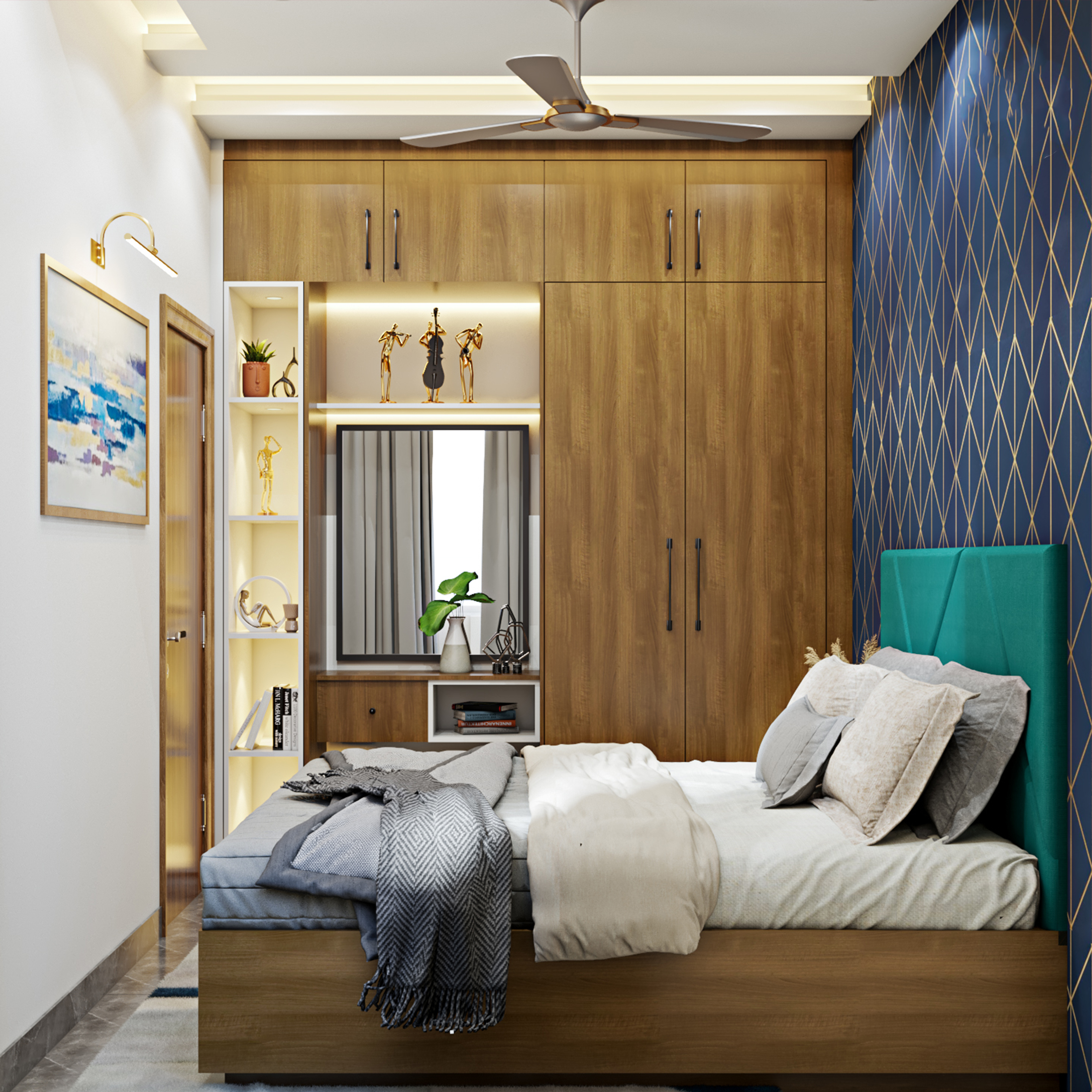 Modern Guest Room Design With Storage Space For Rental Homes - Livspace