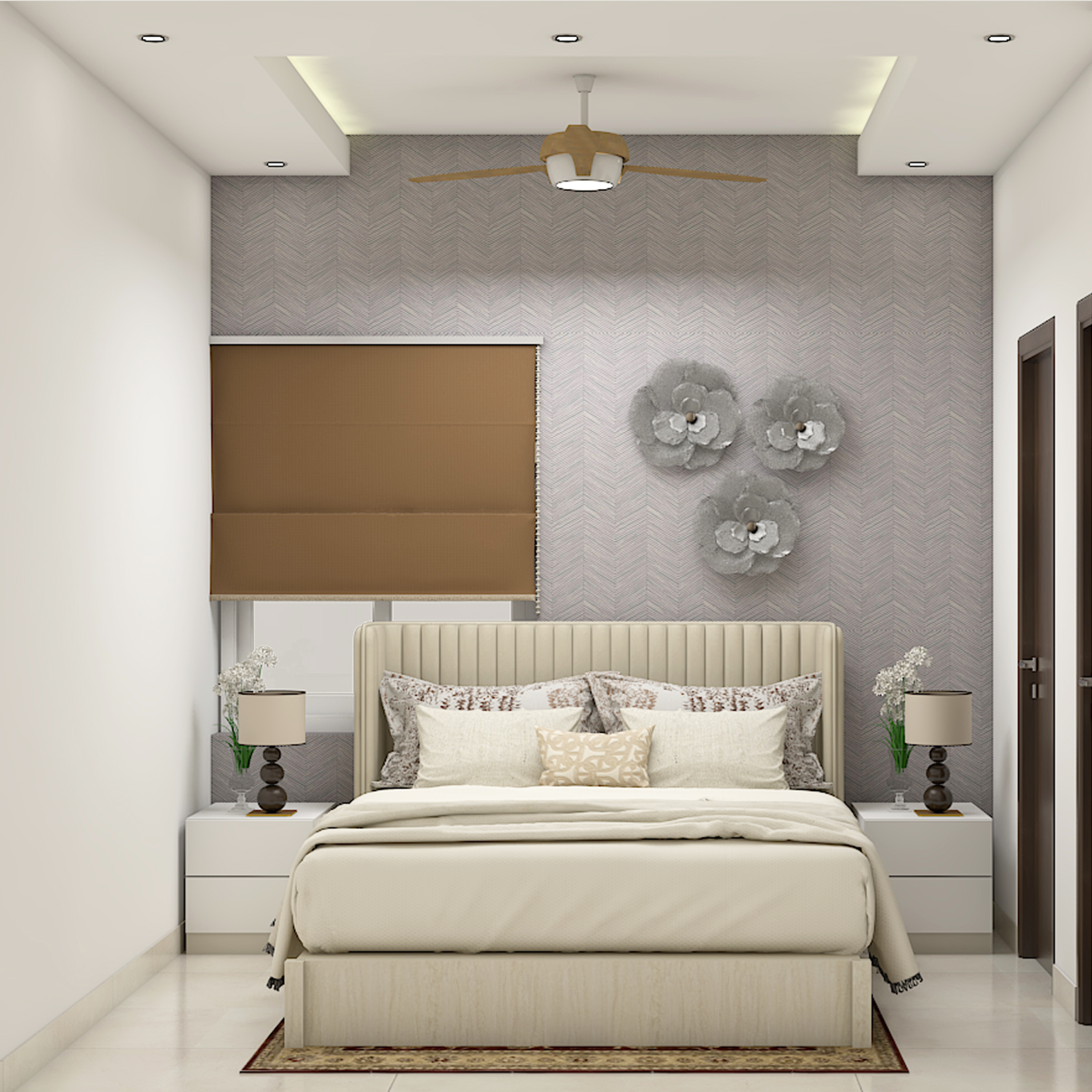 Modern Compact Guest Room With Grey Theme