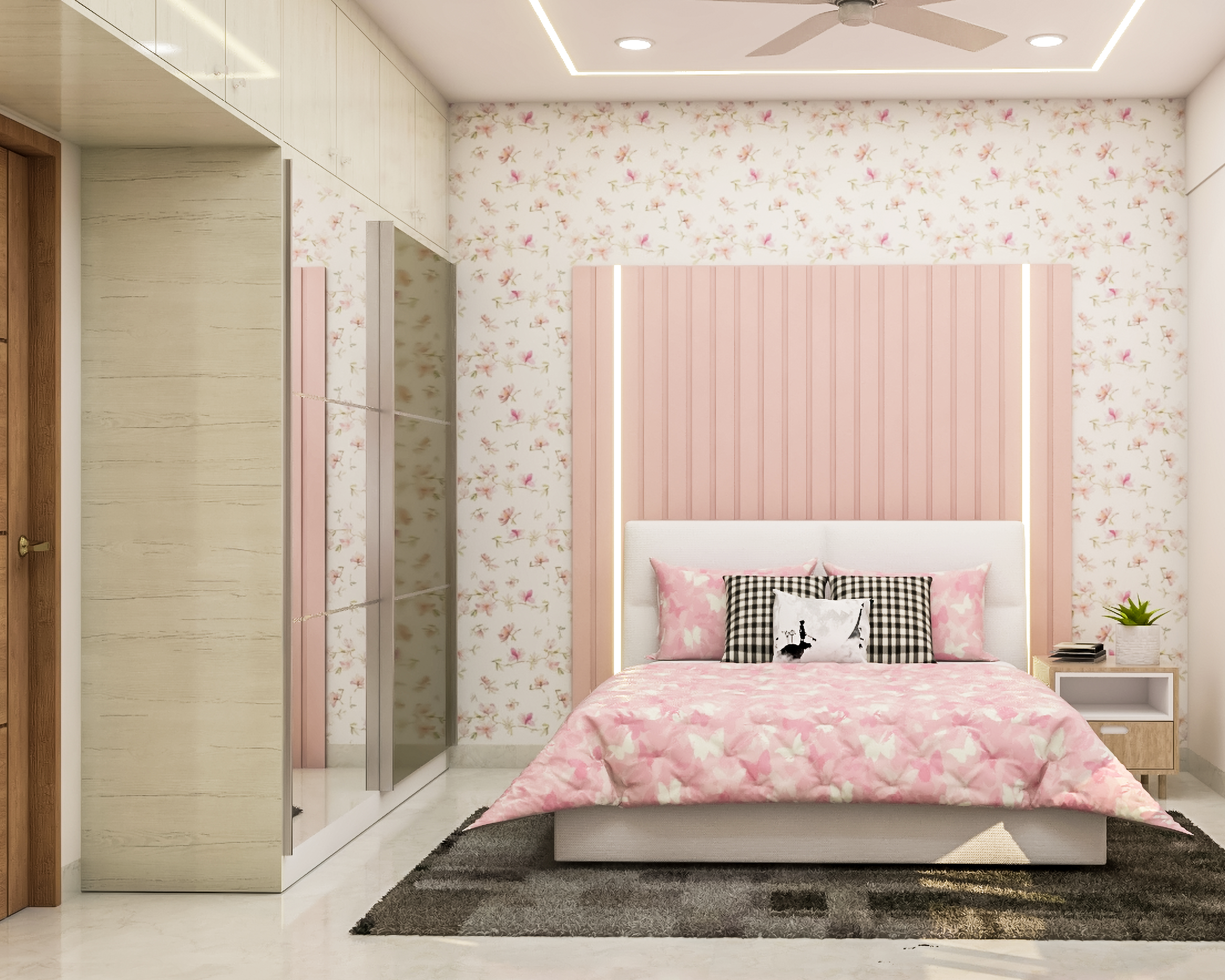 Spacious Multifunctional Guest Bedroom Design With Shabby Chic Interiors - Livspace