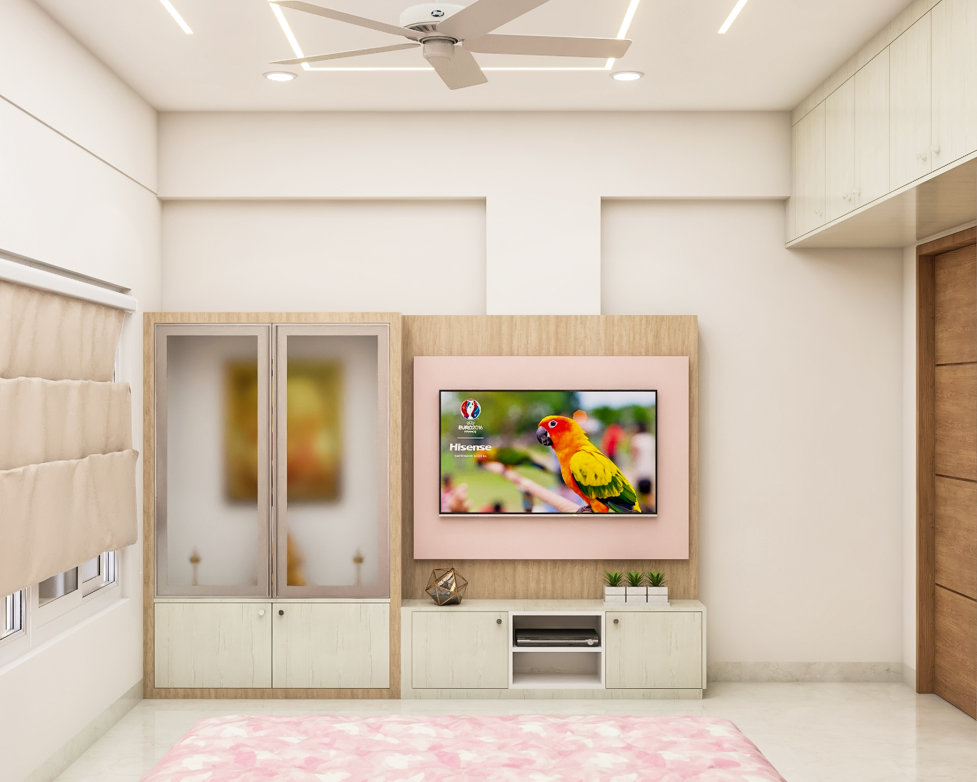 Spacious Multifunctional Guest Bedroom Design With Shabby Chic Interiors - Livspace