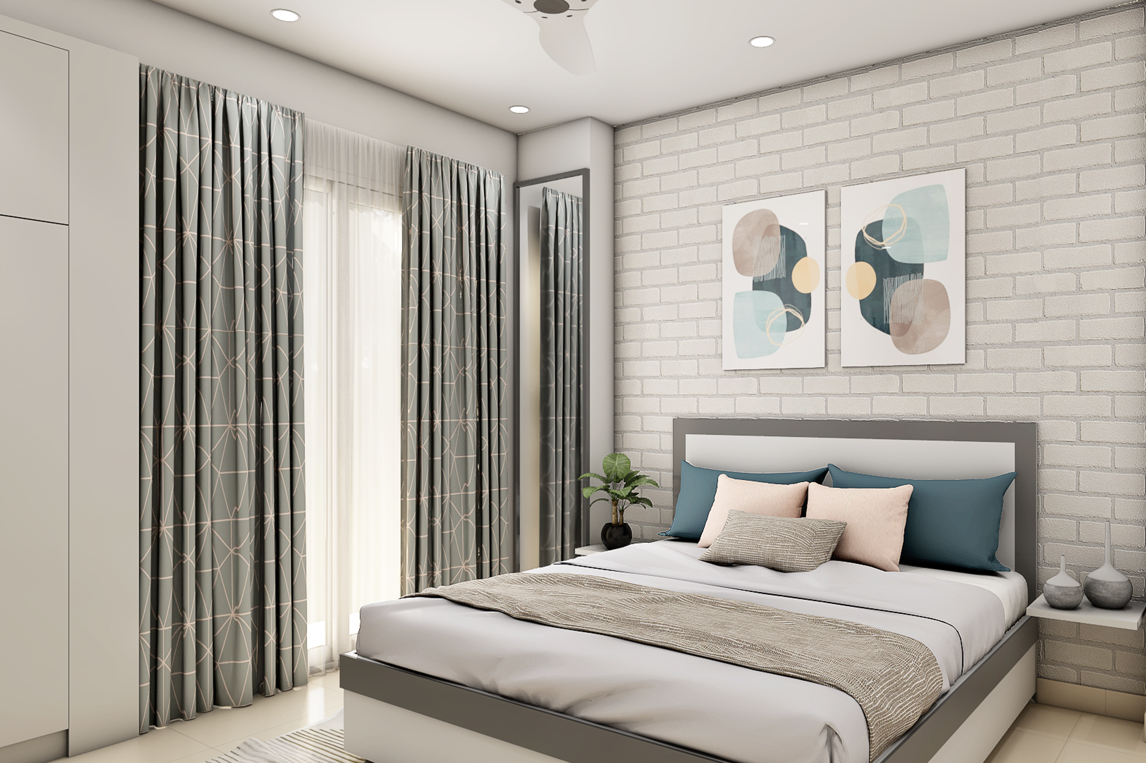 Rustic Themed Guest Room With Compact Layout