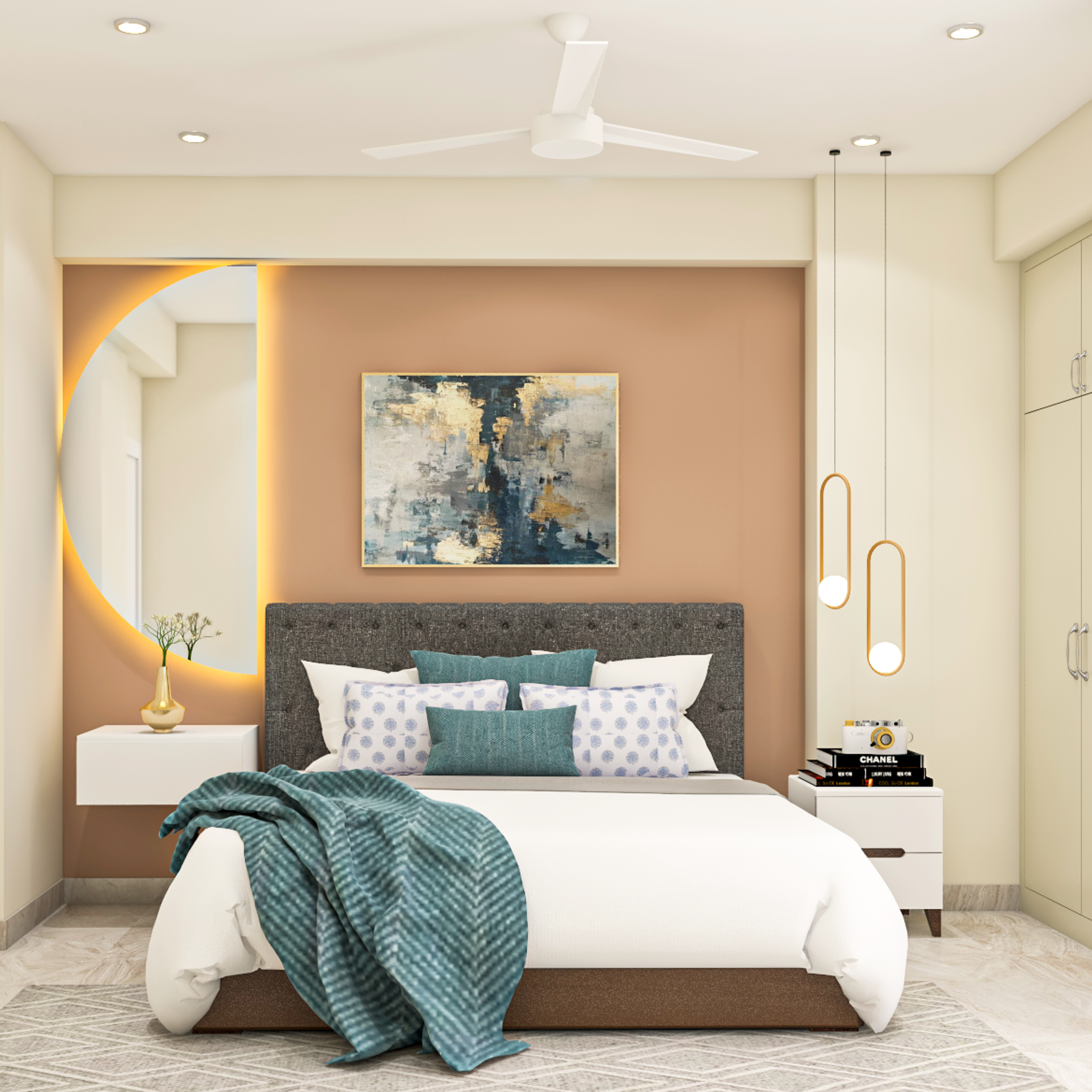 Convenient Compact Guest Bedroom With Compact Bedroom - Livspace