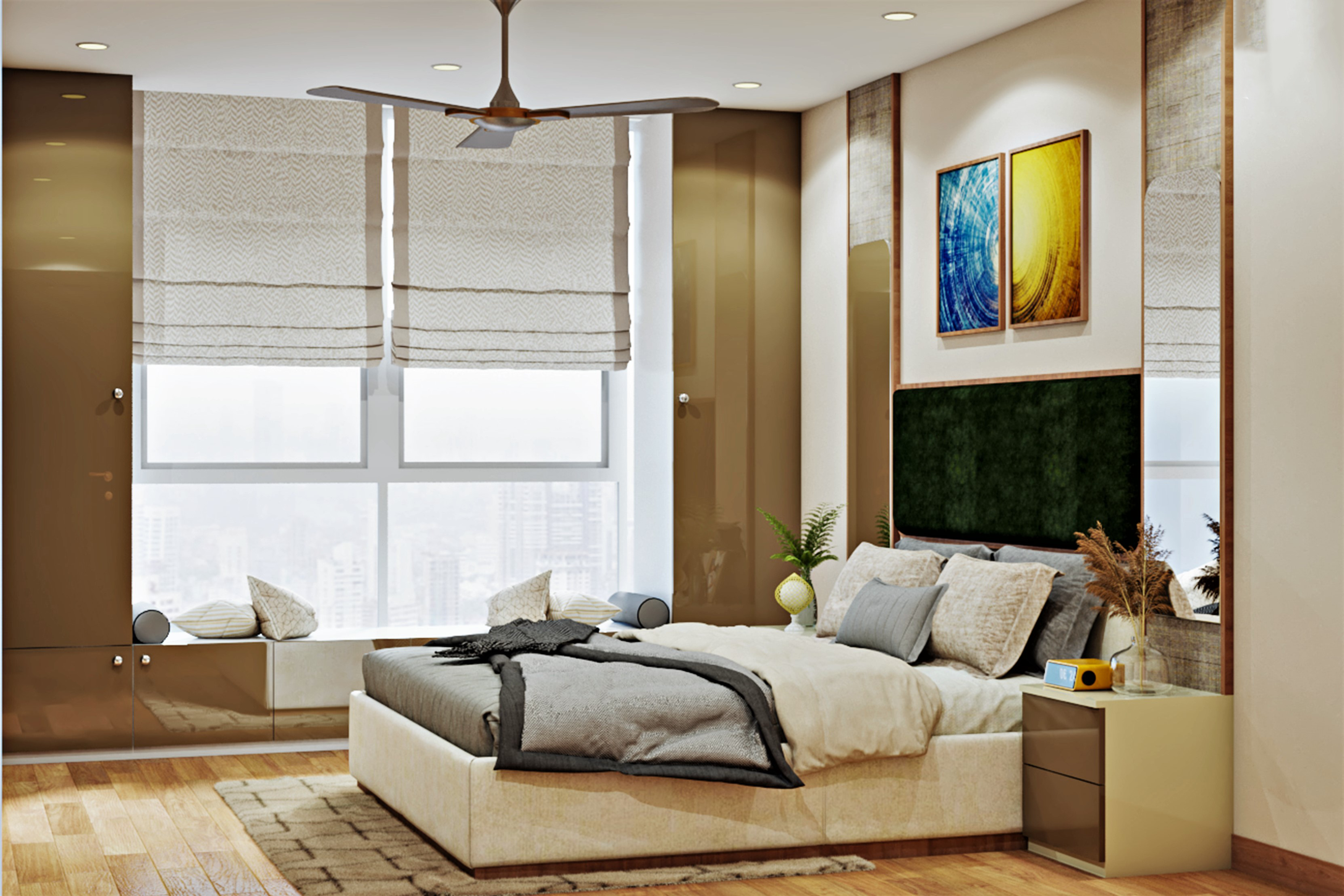 Modern Guest Room Interior Design With Vibrant Interiors