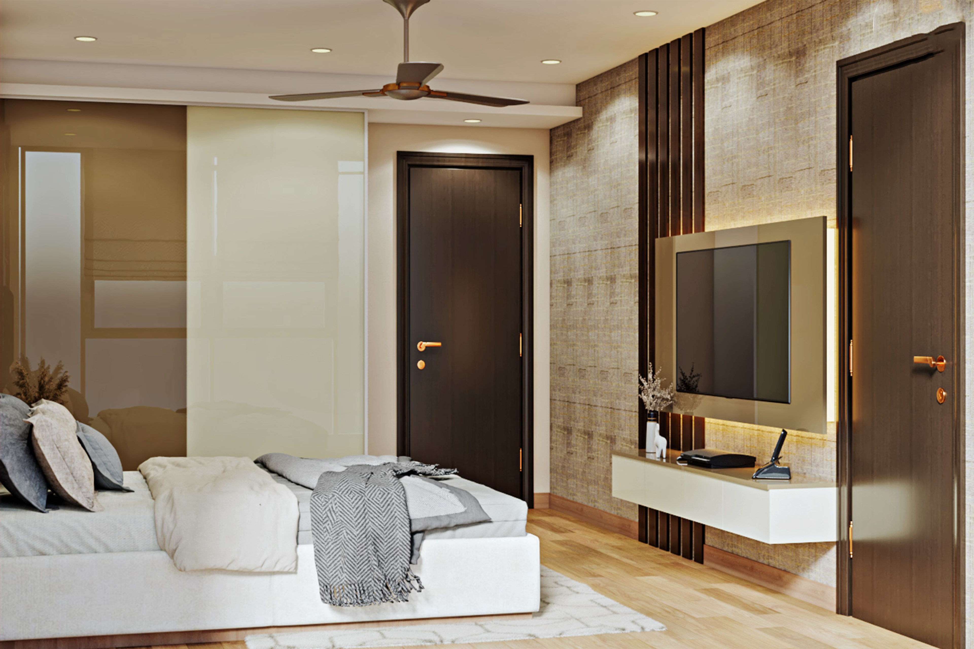 Modern Spacious Guest Room Designed For Convenience - Livspace