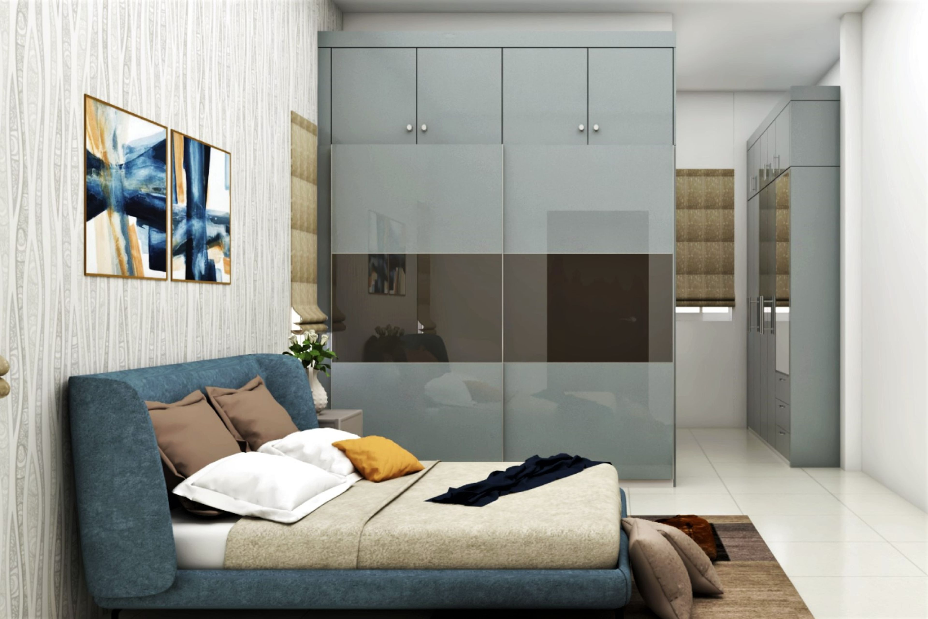 Contemporary Guest Room With Compact Layout