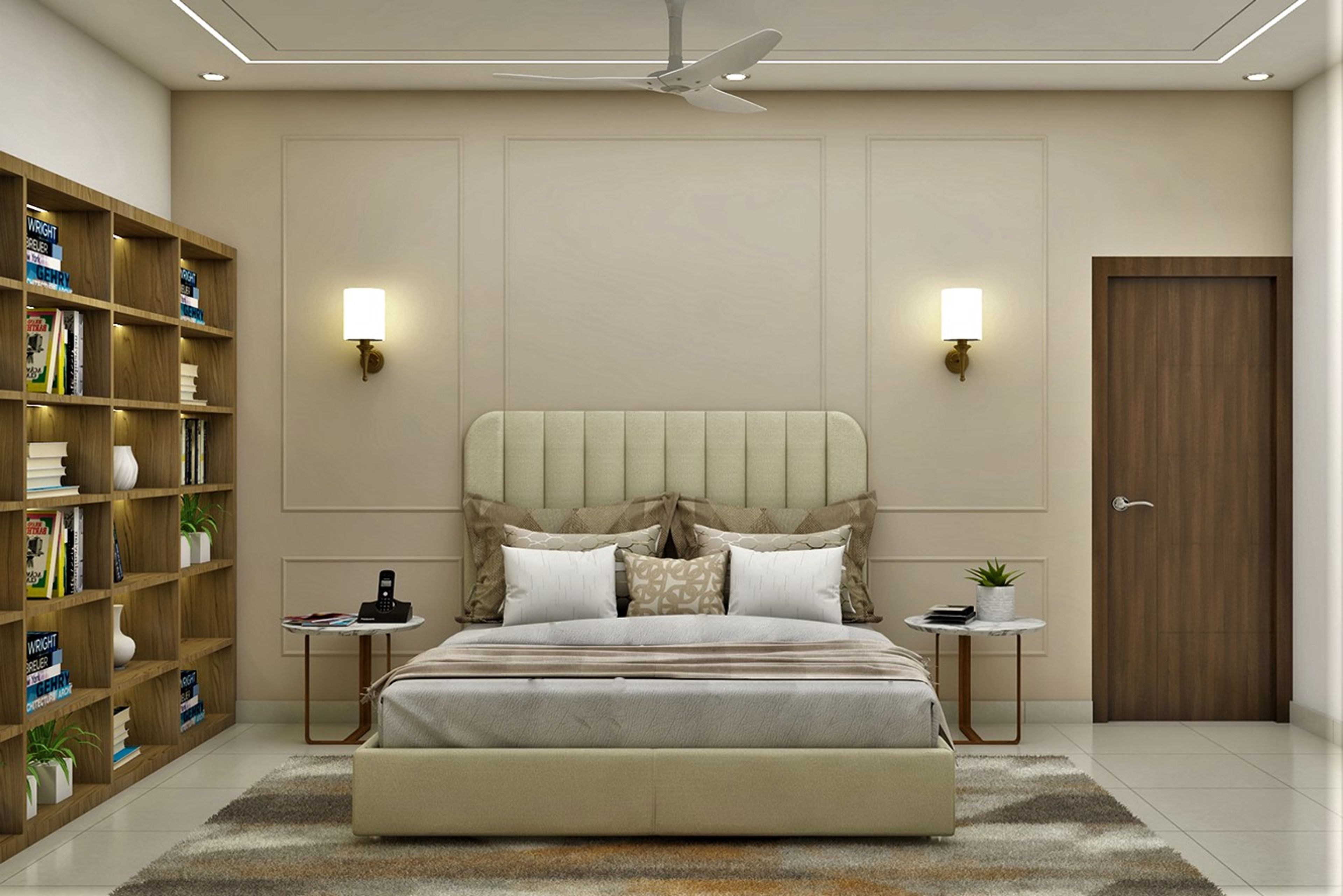 Subtle Toned Guest Room Design With Contemporary Interiors