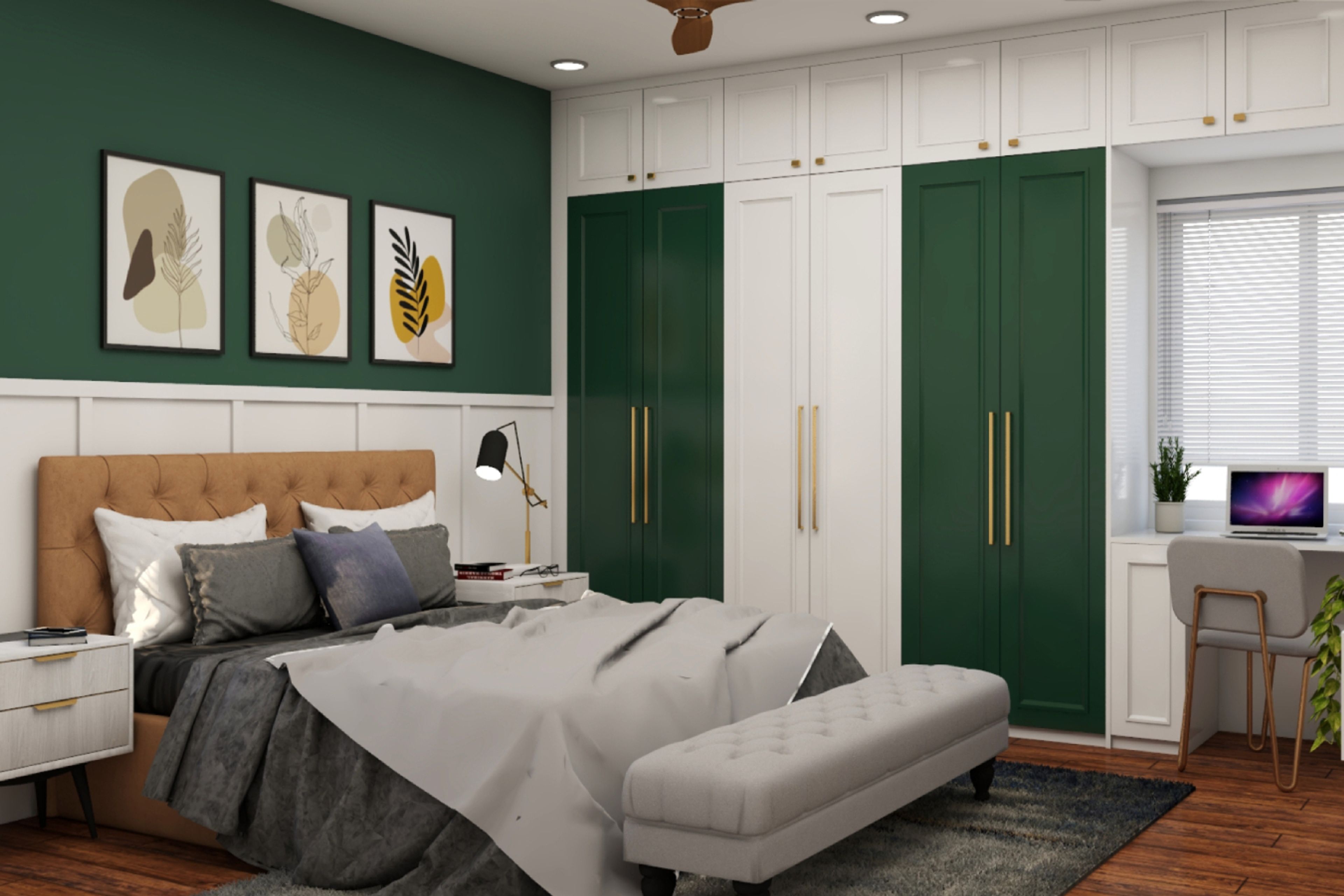 Green Themed Modern Guest Bedroom