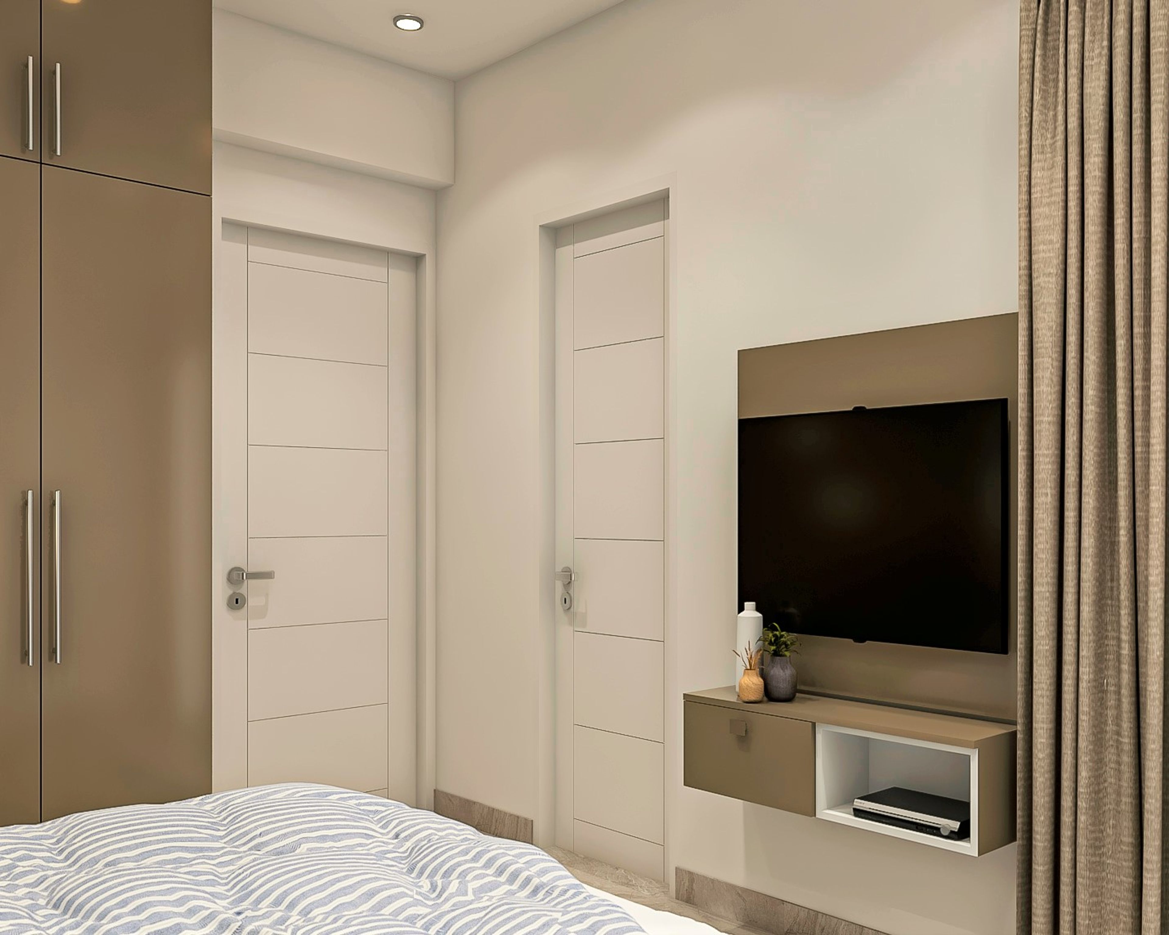 Brown and Blue Bedroom Designs - Livspace