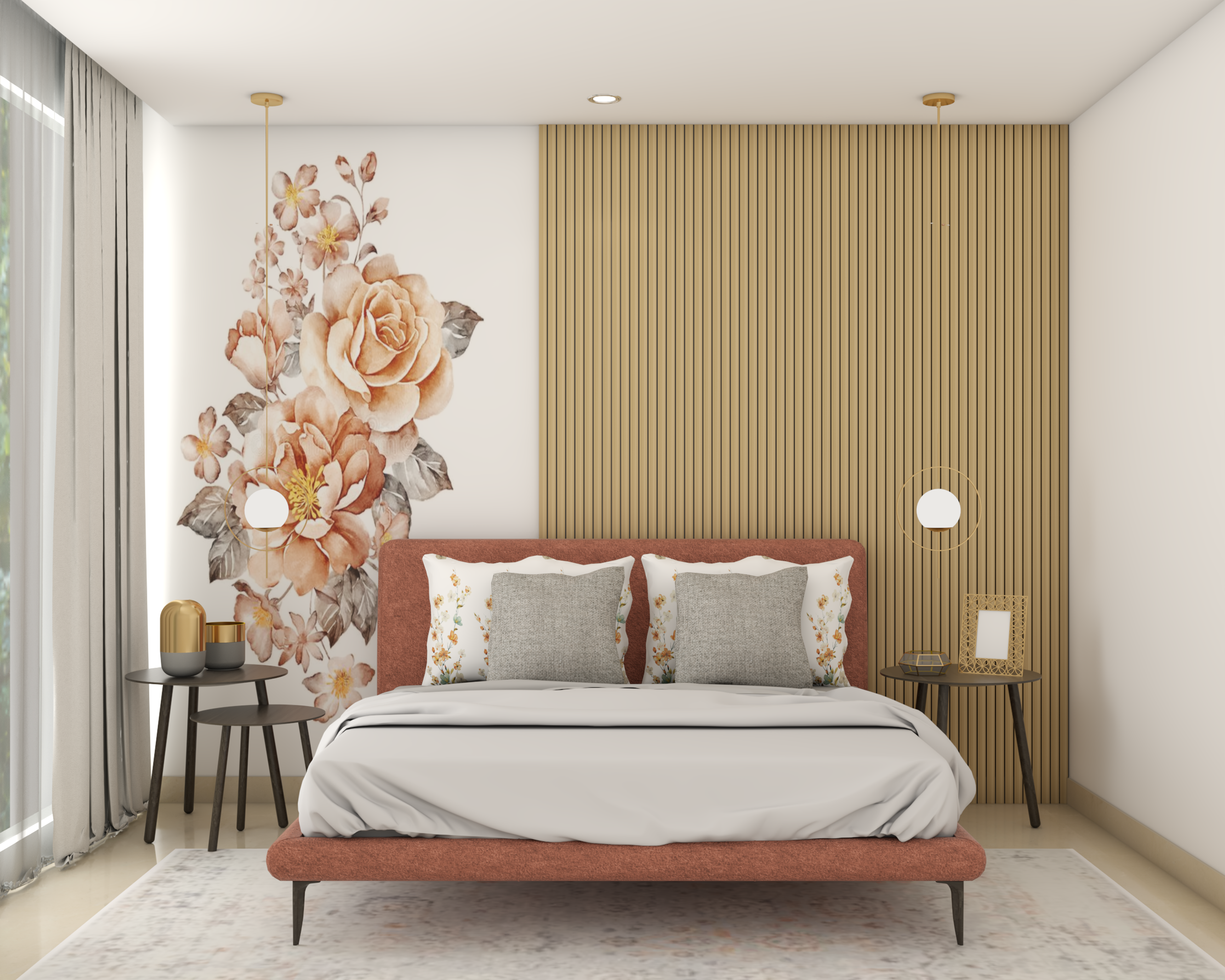 Compact Sized Contemporary Style Guest Bedroom