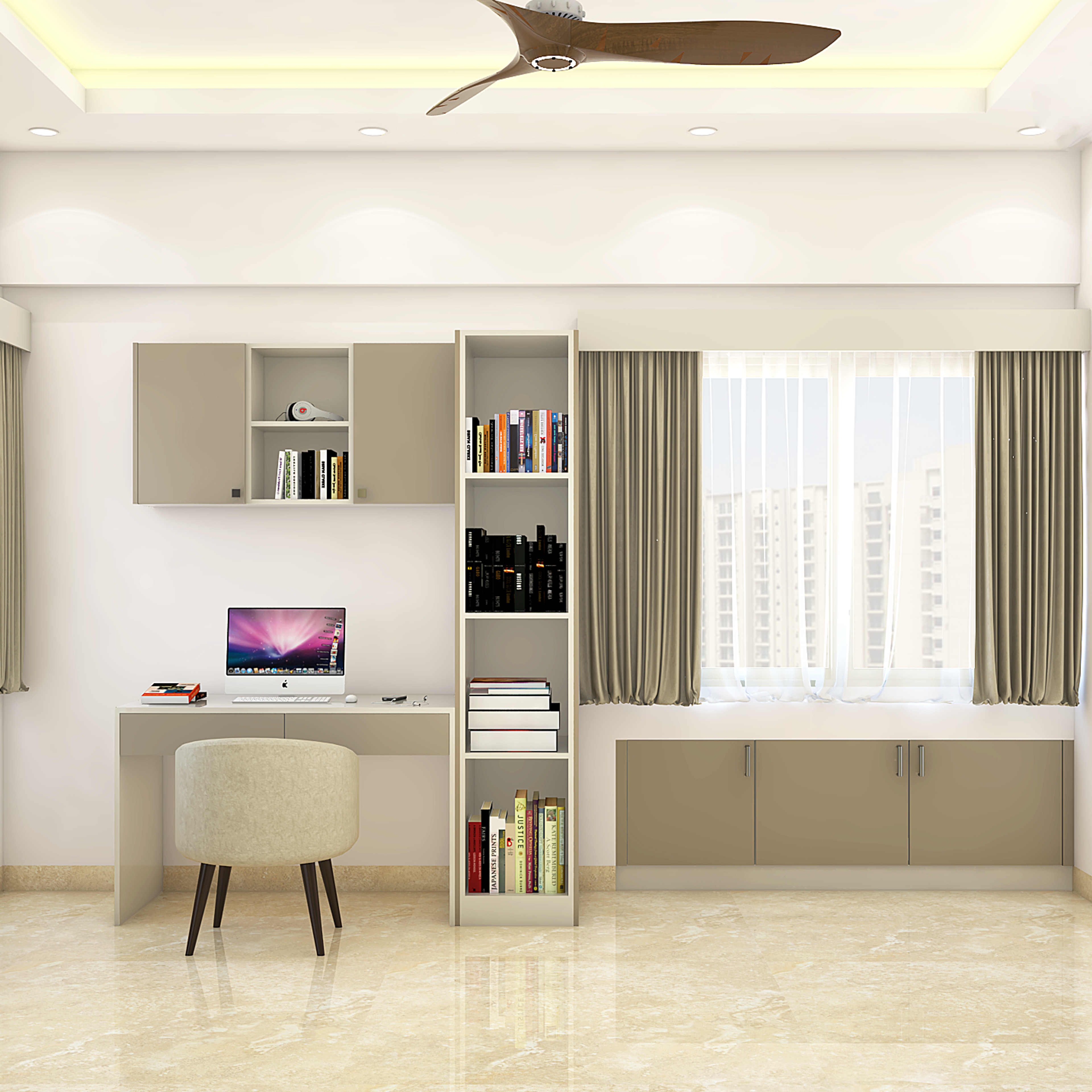 Spacious Home Office with Proper Ventilation