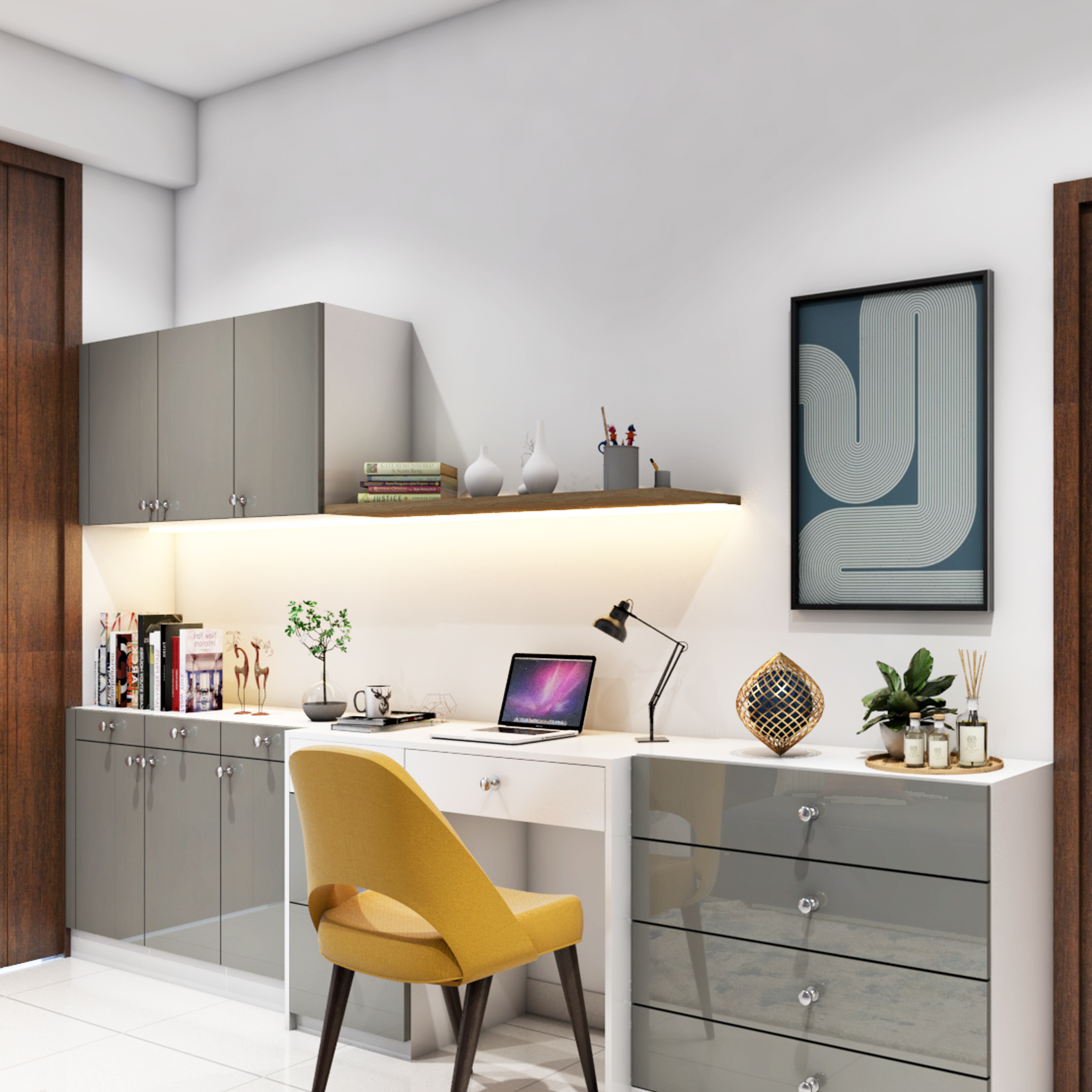 Grey Themed Home Office