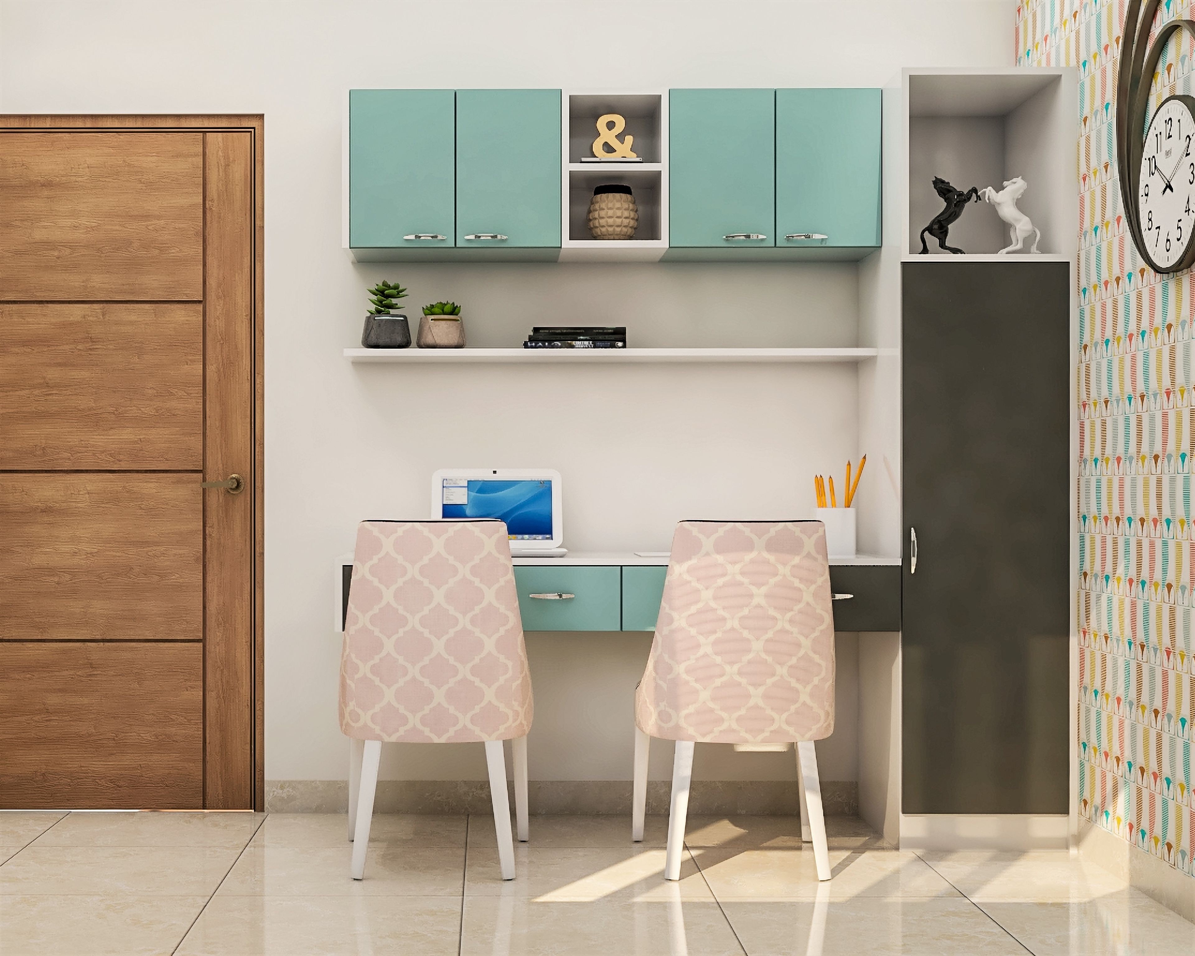 Vibrant Home Office Design With Modern Interiors