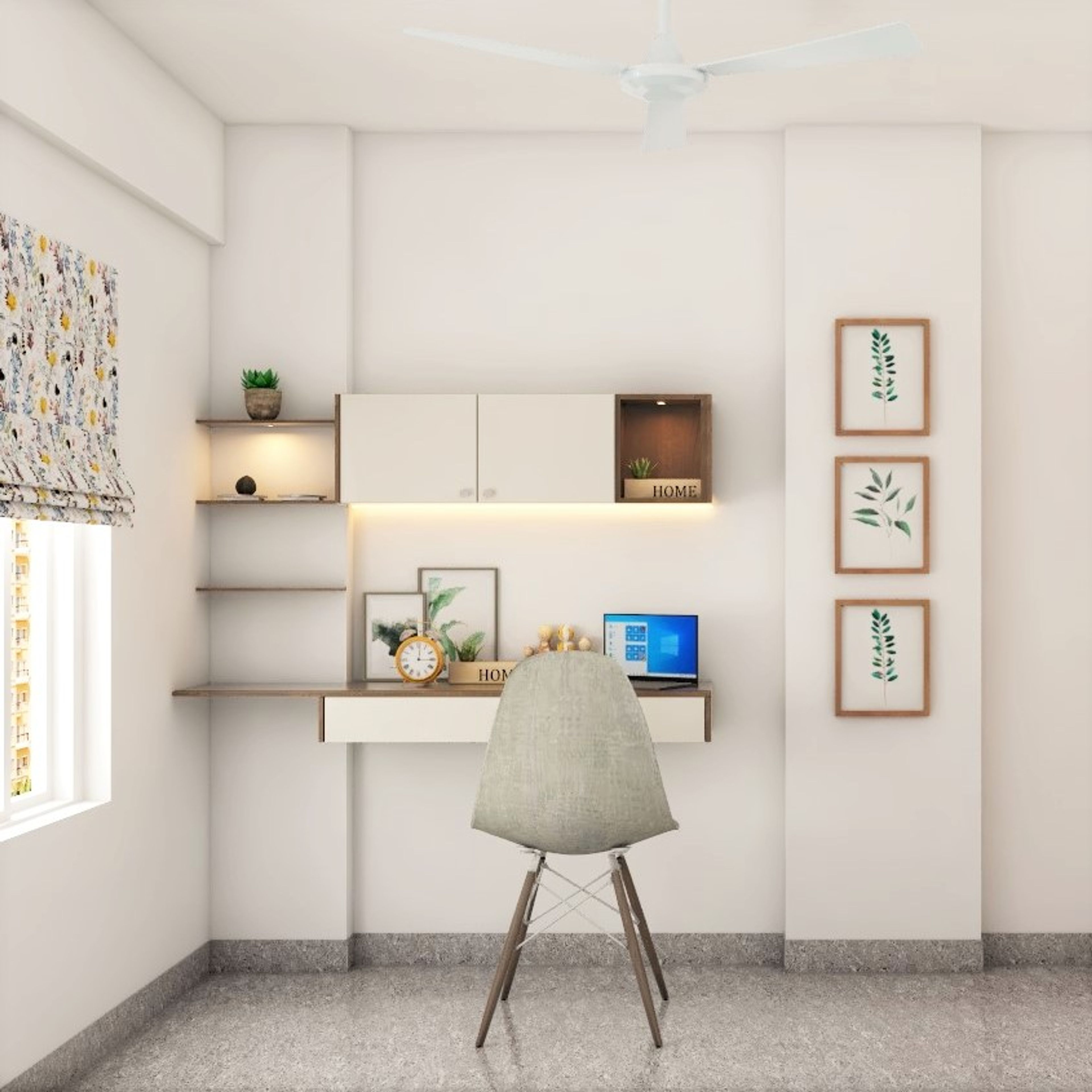 All White Themed Work Space Design Ideas