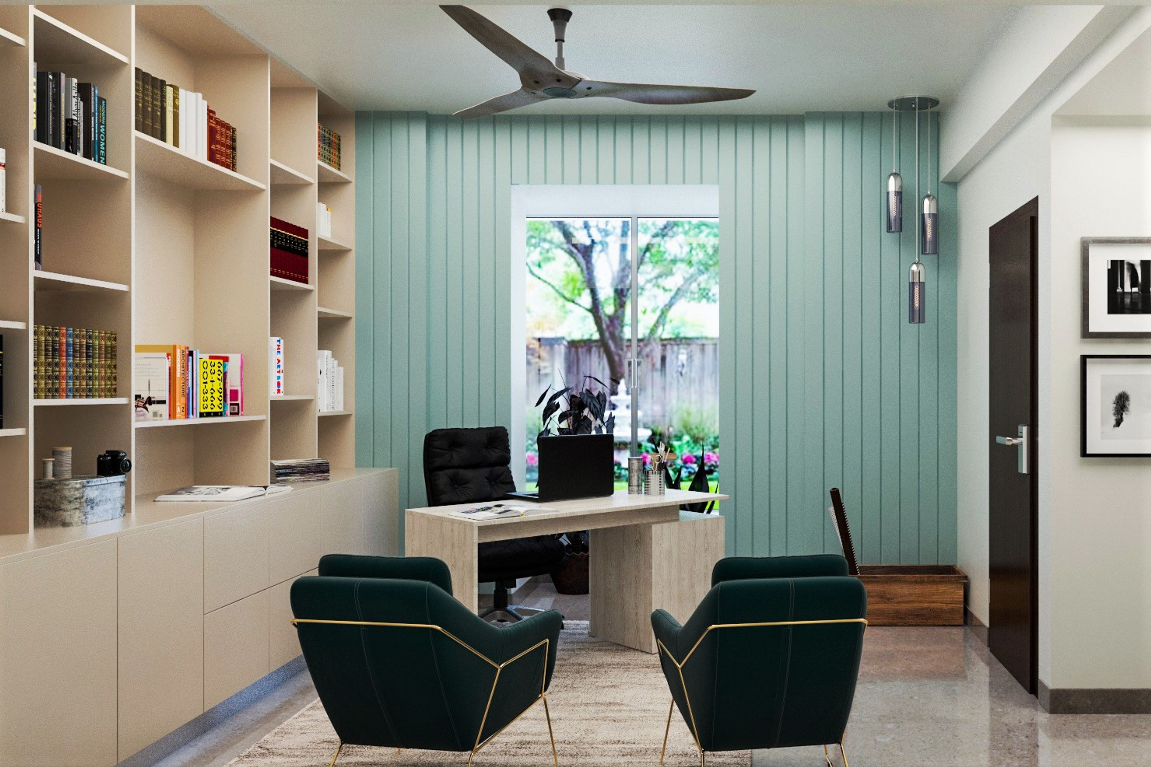 Spacious Modern Home Office Designed For Convenience