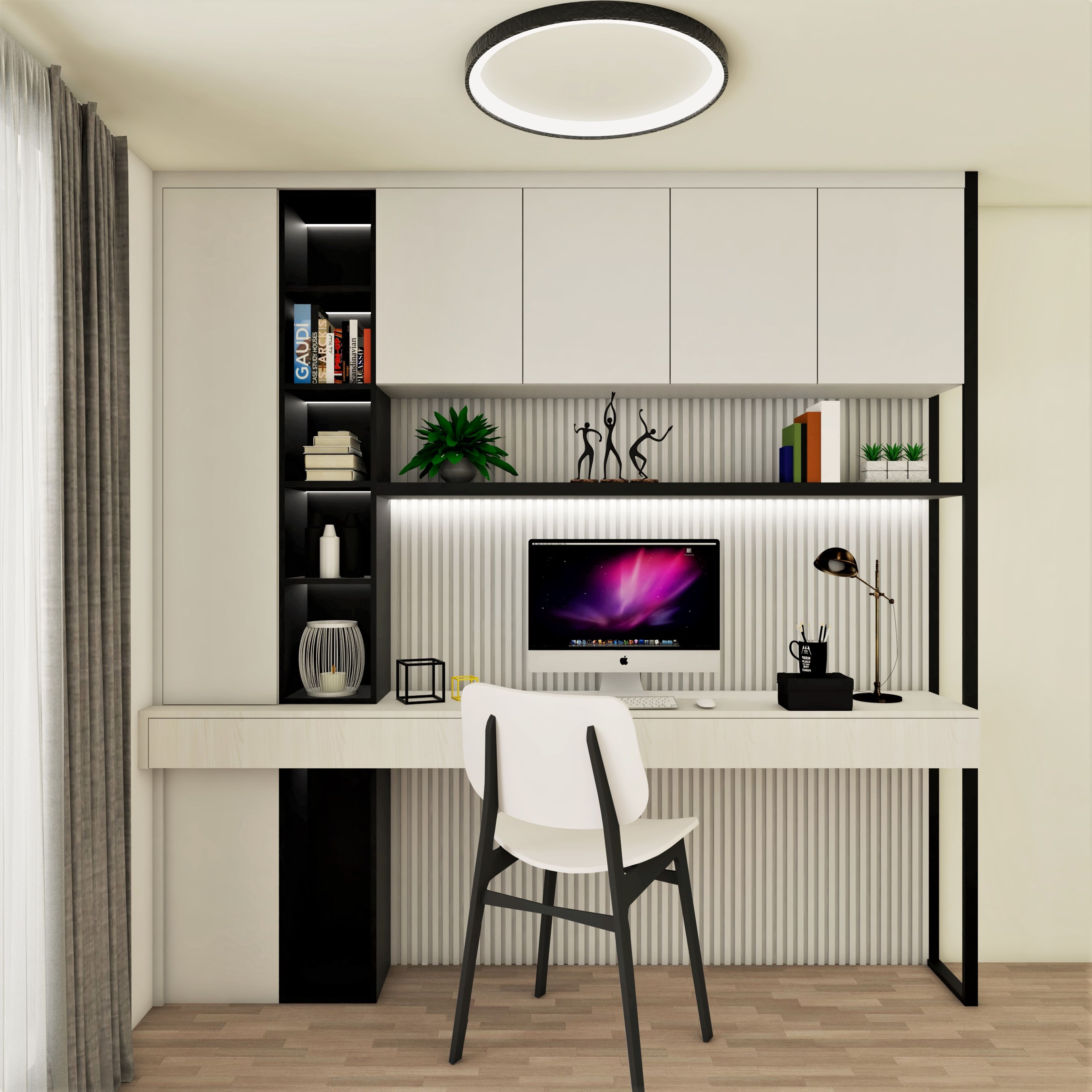 Contemporary Light Shaded Home Office Design Ideas