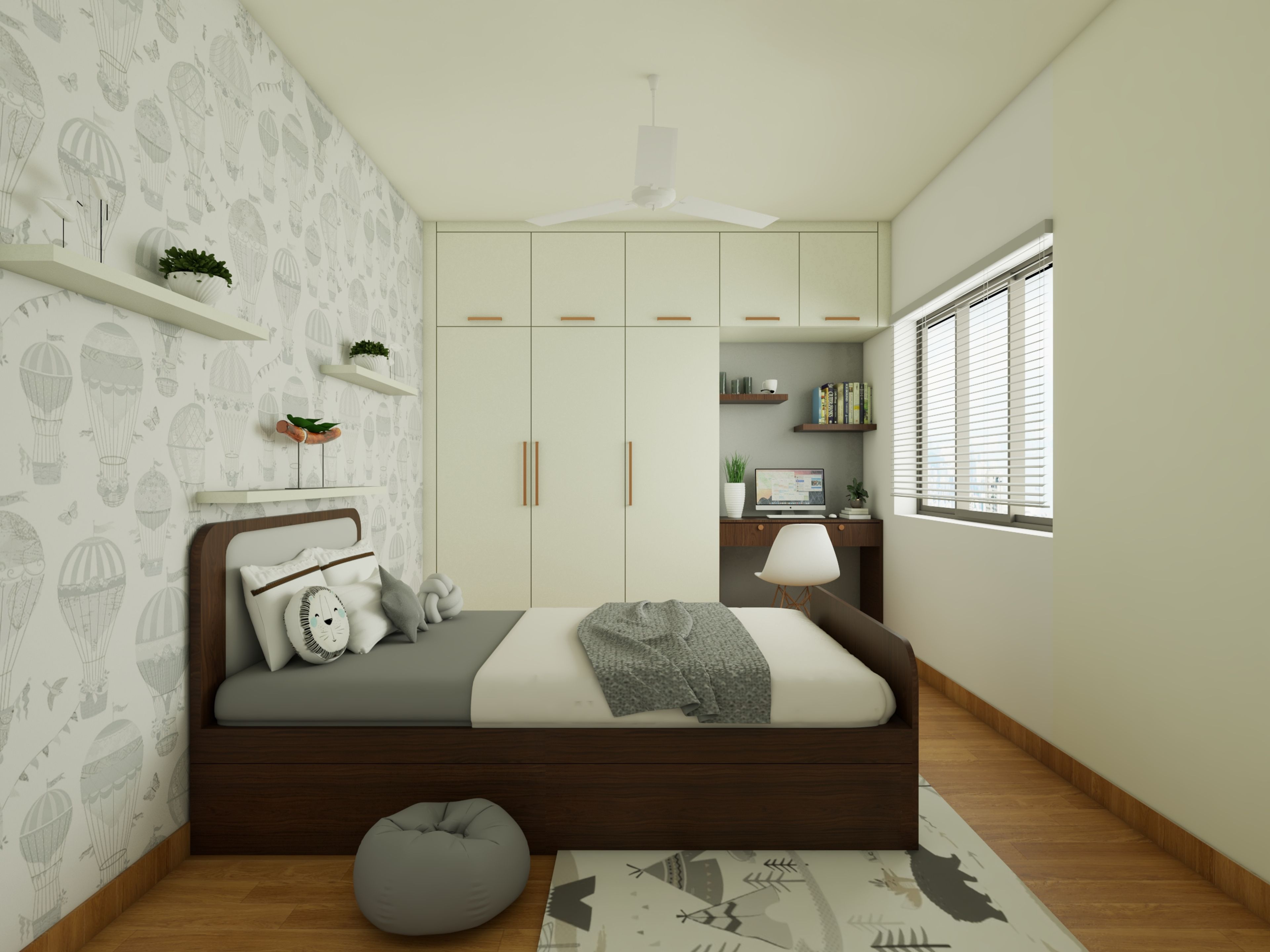 Low Maintenance Bedroom with Off-White Colours