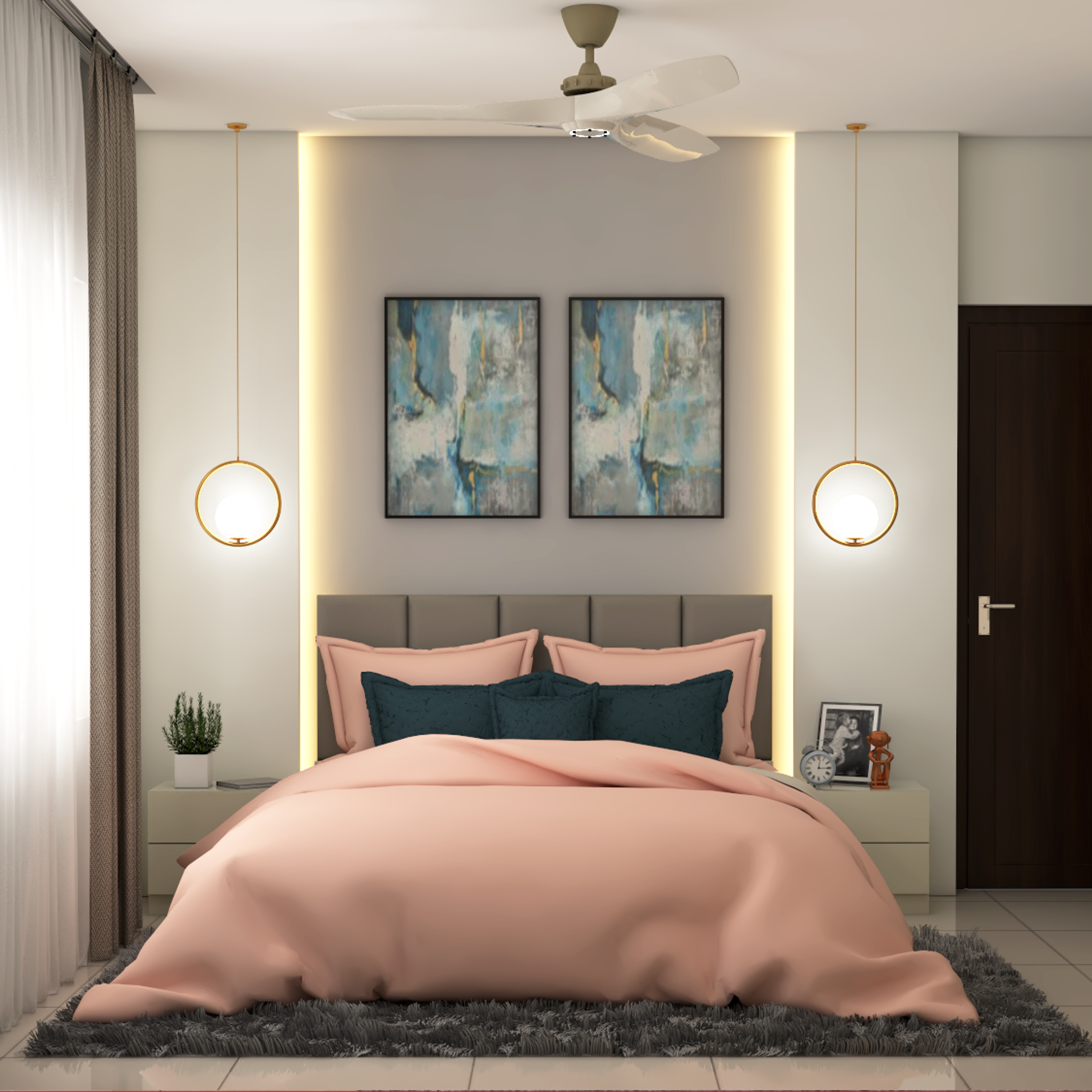 Modern Bedroom with Multiple Colours