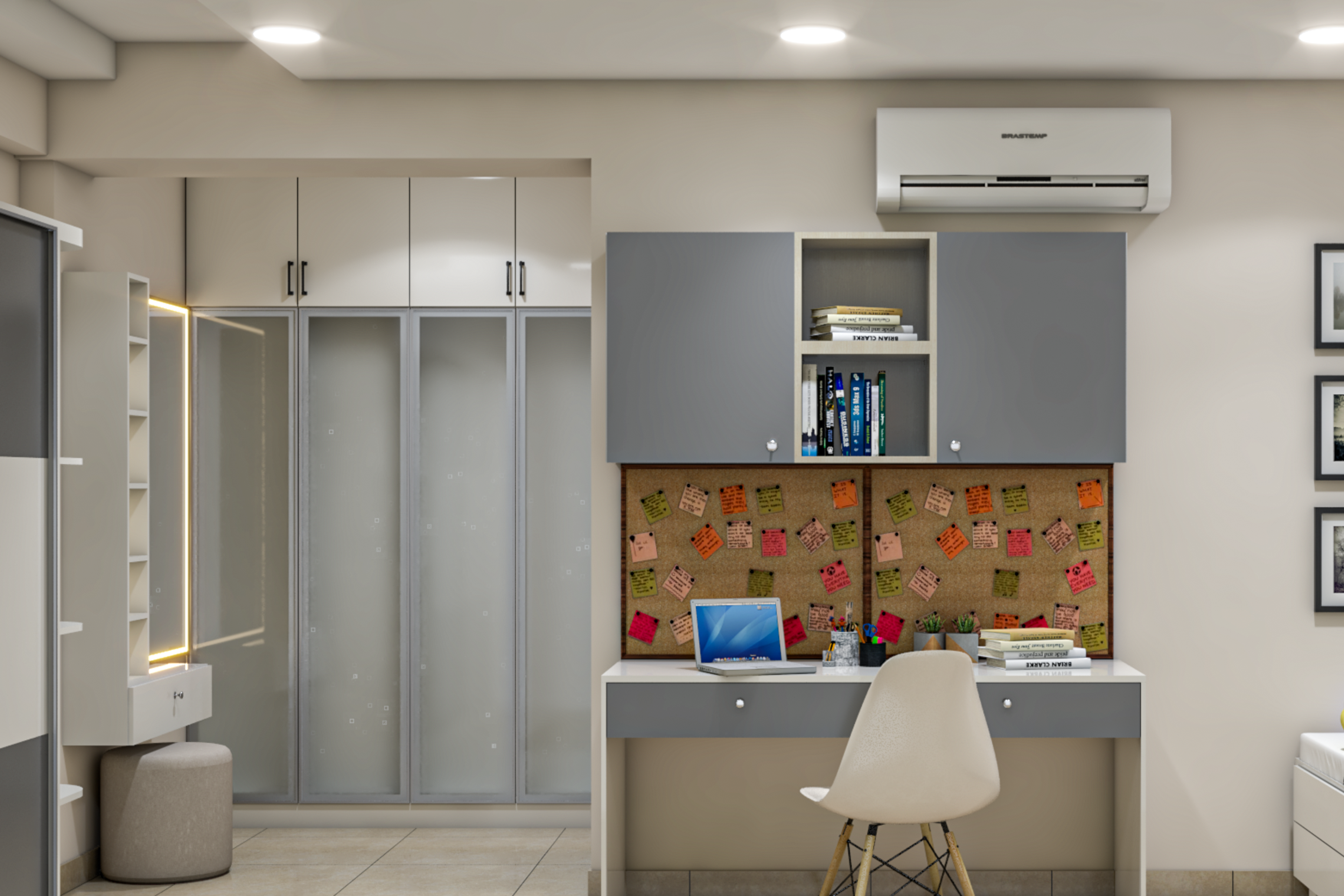 Grey Coloured Bedroom - Livspace