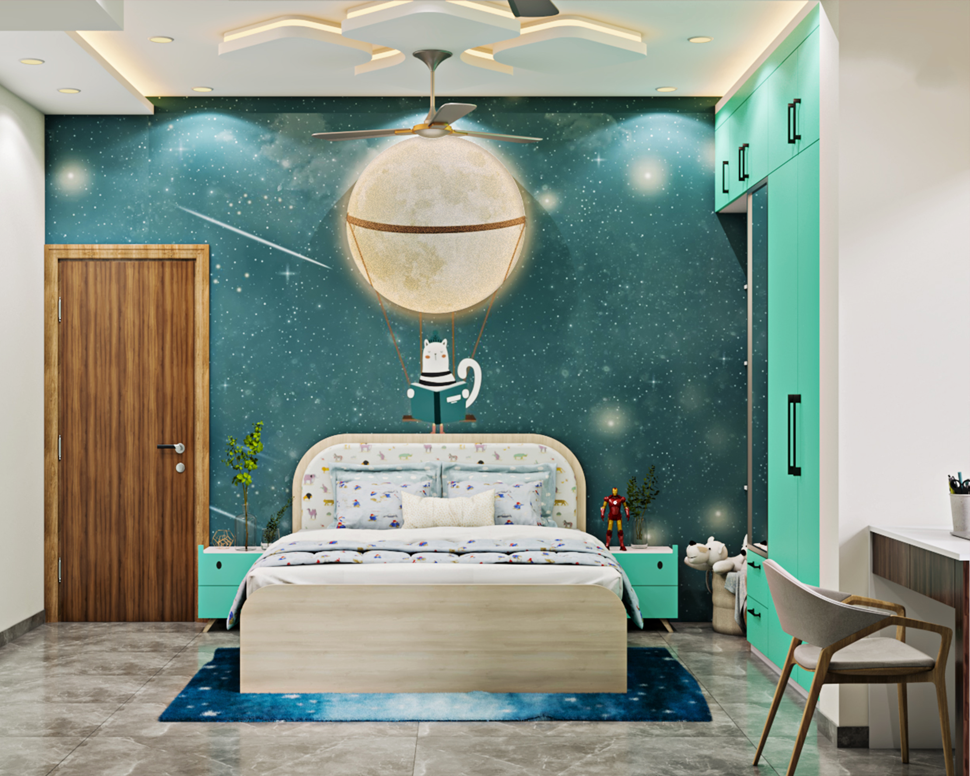 Space-Theme Kids Bedroom