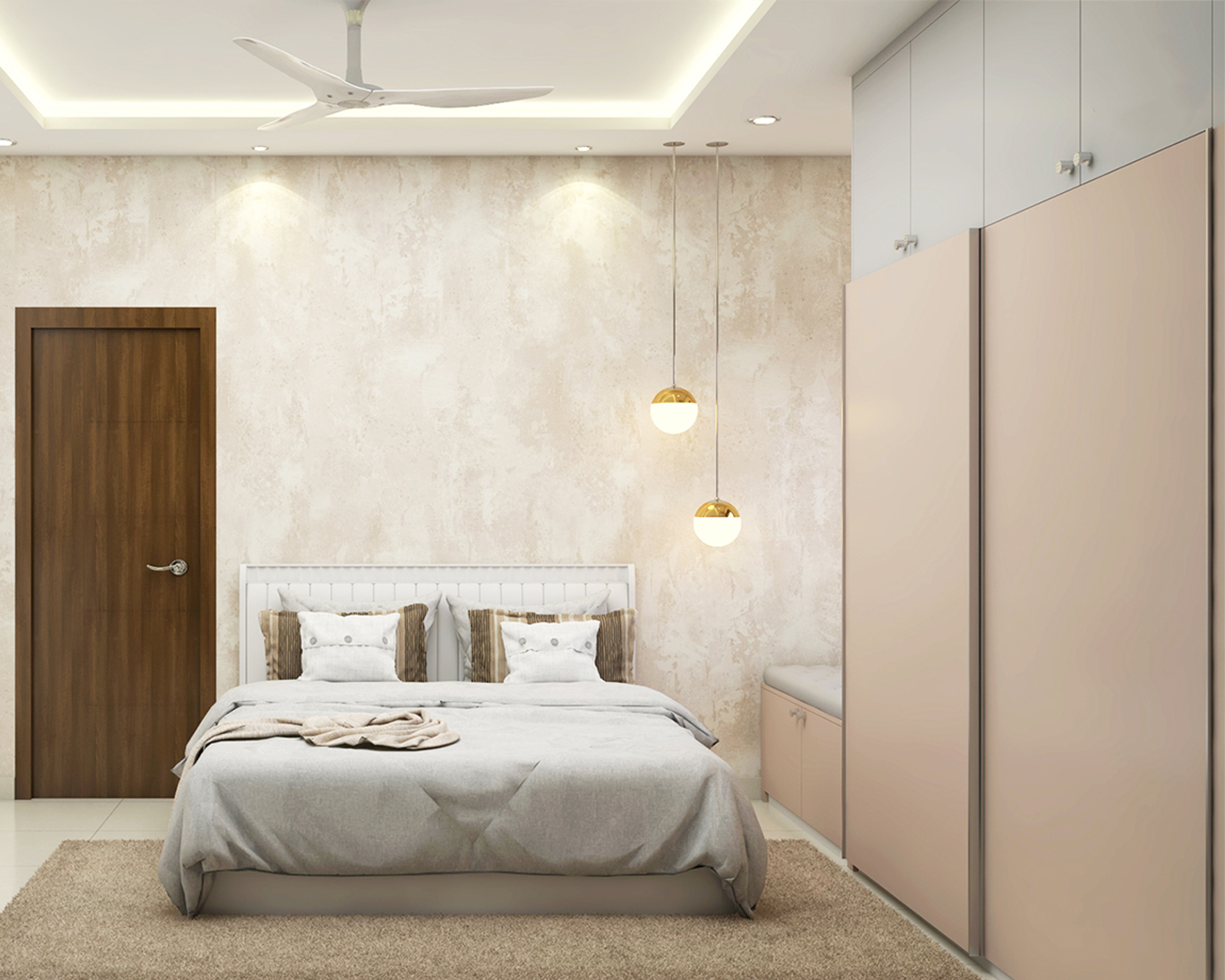Bedroom with Mild Pinkish Shades