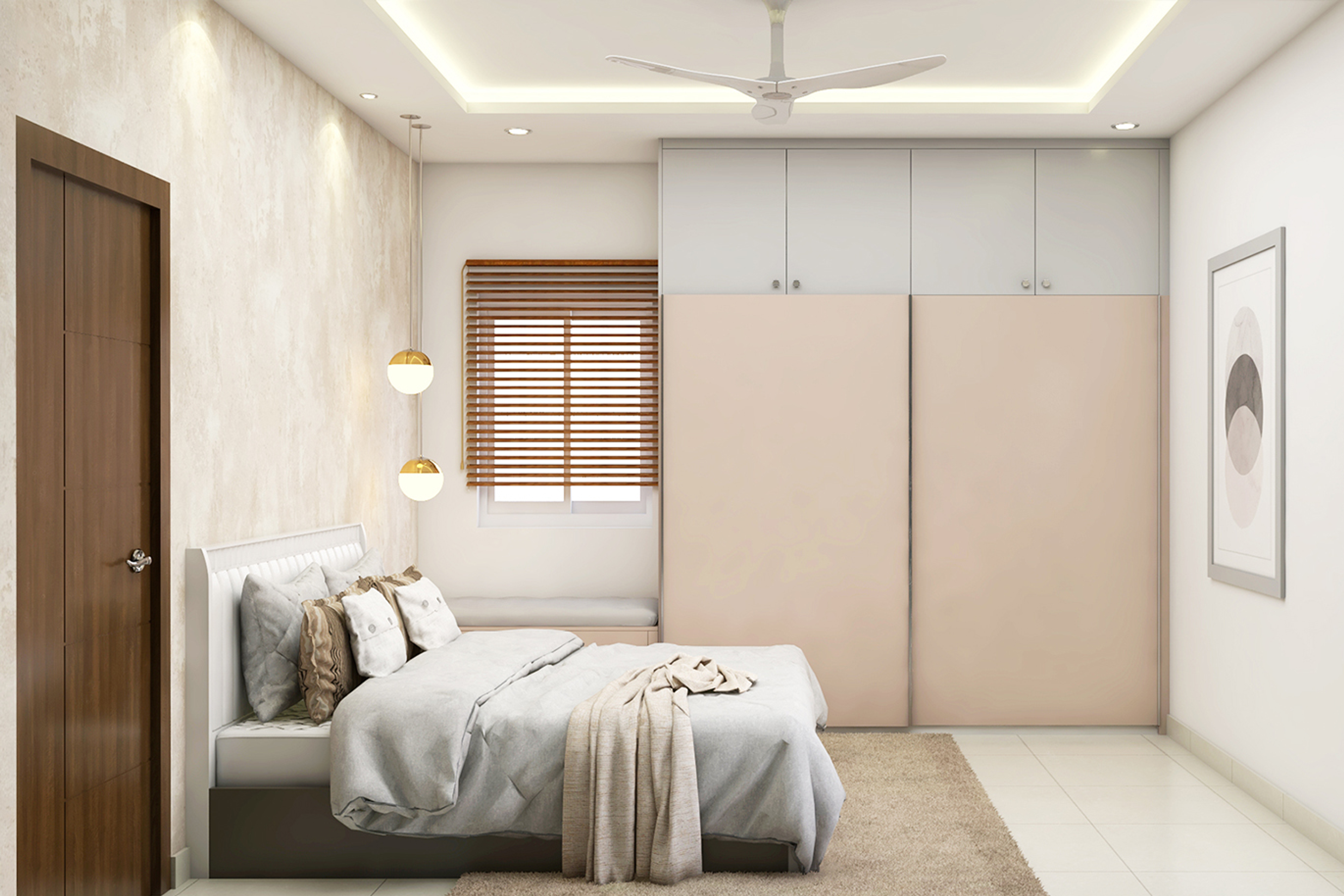 Bedroom in Peachy Pink Shades - Livspace