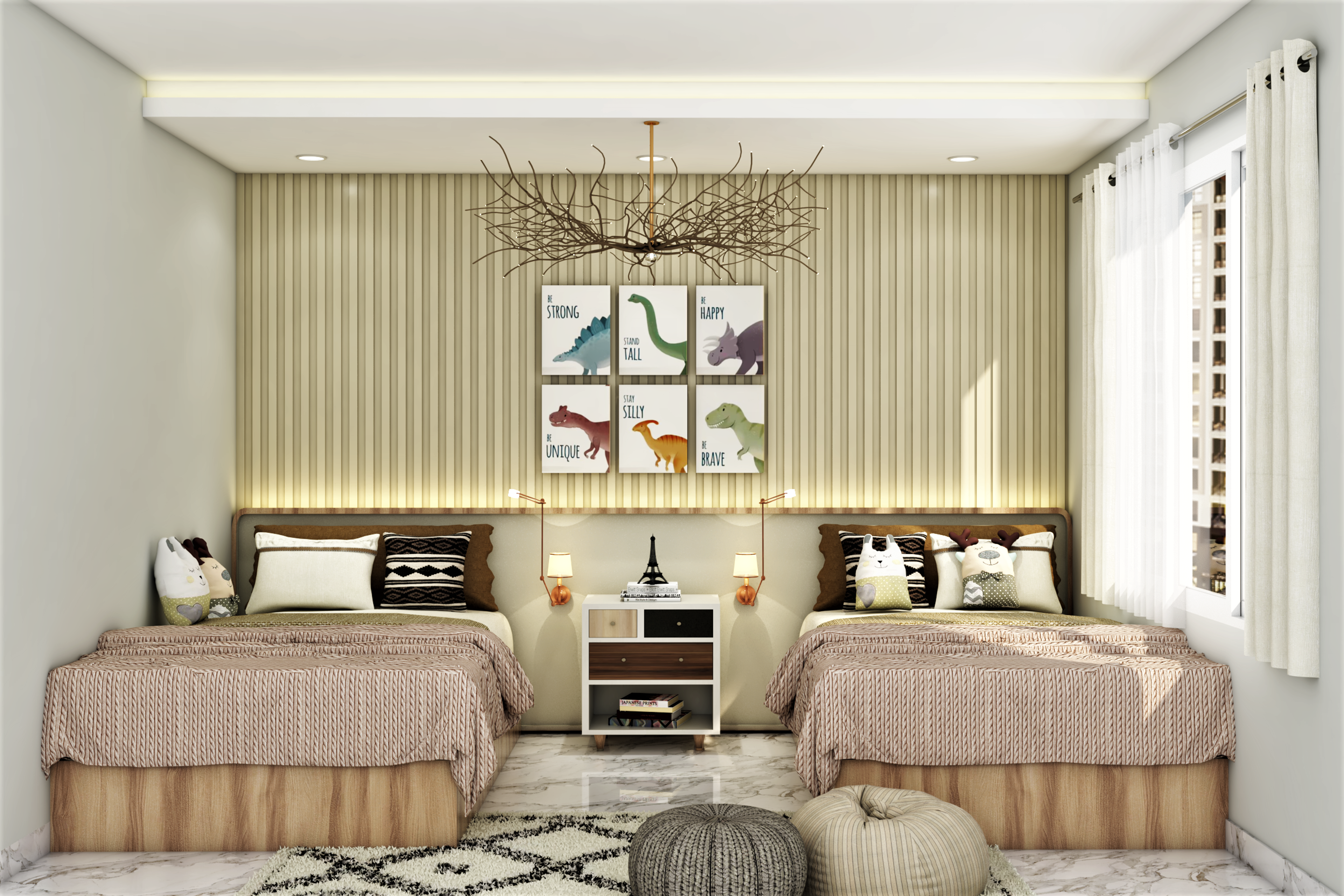 Modern Kids Bedroom for Two Kids