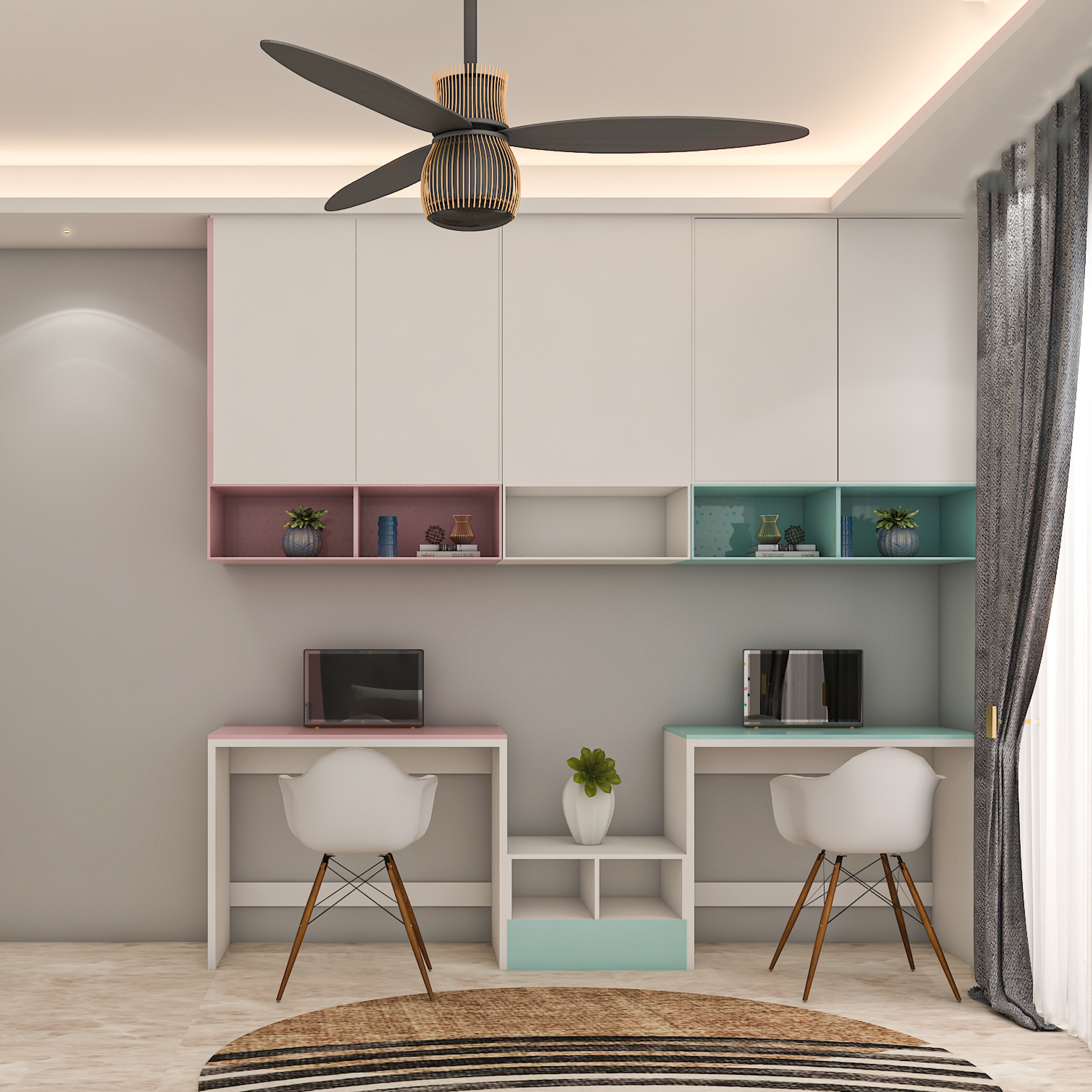 Multifunctional & Spacious Kids Bedroom Design With Colourful Interiors - Livspace